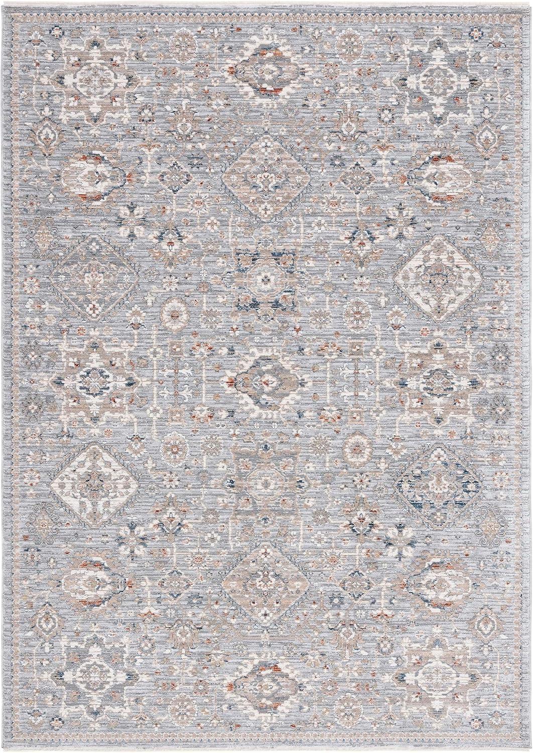 SAFAVIEH Harlow Daley Floral Area Rug, Light Grey/Beige Blue, 4' x 6'