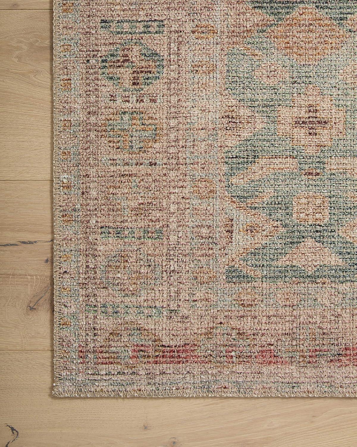 Aubrey Aqua and Sand Rectangular Synthetic Accent Rug