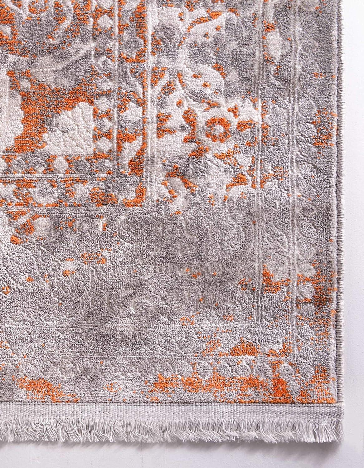 Unique Loom New Classical Collection Area Rug - Olwen (8' x 11' 4" Rectangle Terracotta/Gray)