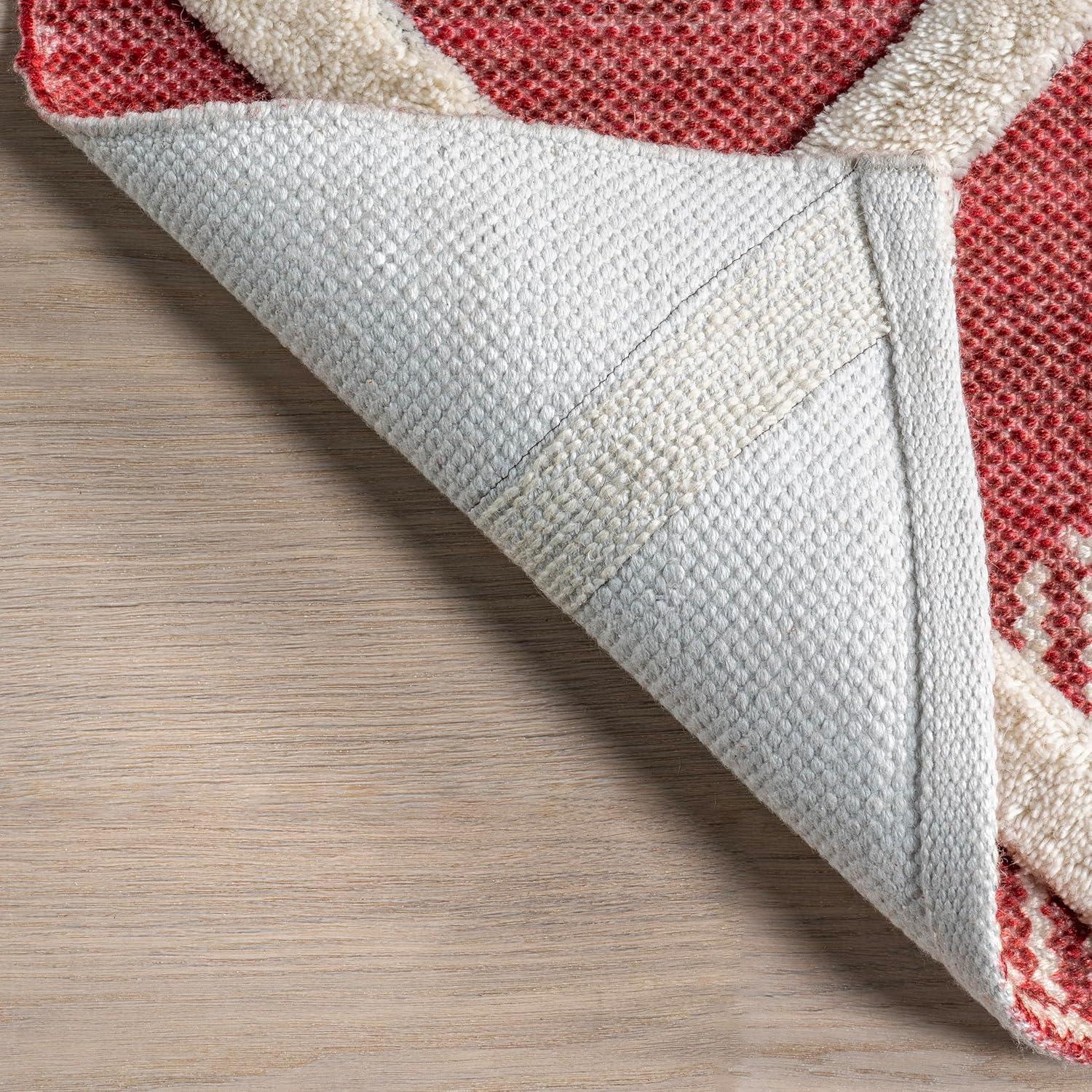 Nuloom Anastasia Plaid 9x12 Wool Indoor Area Rug for Living Room Bedroom Dining Room Kitchen, Red/Dark Blue