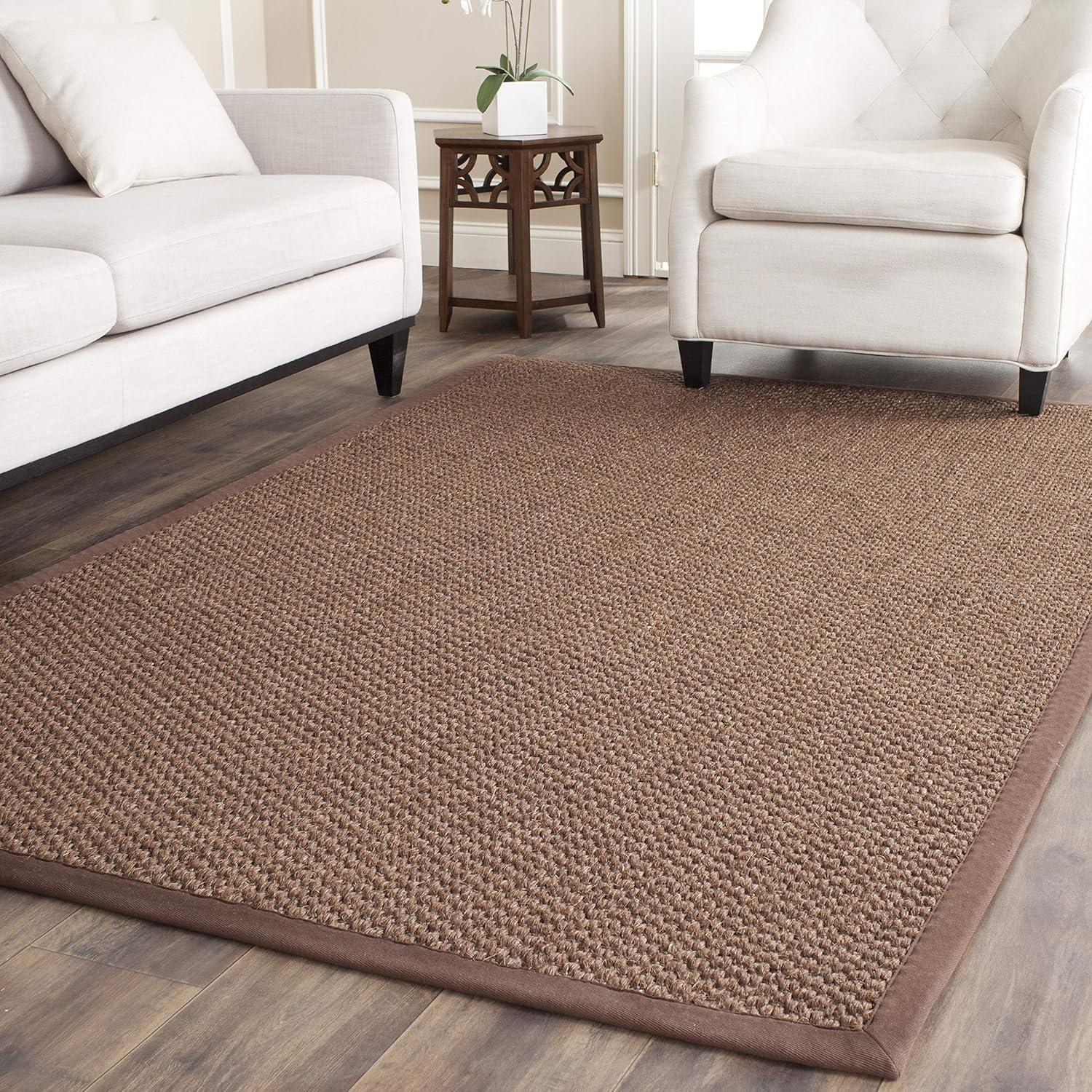 Chocolate Brown Hand-Knotted Sisal Area Rug 8' x 11'