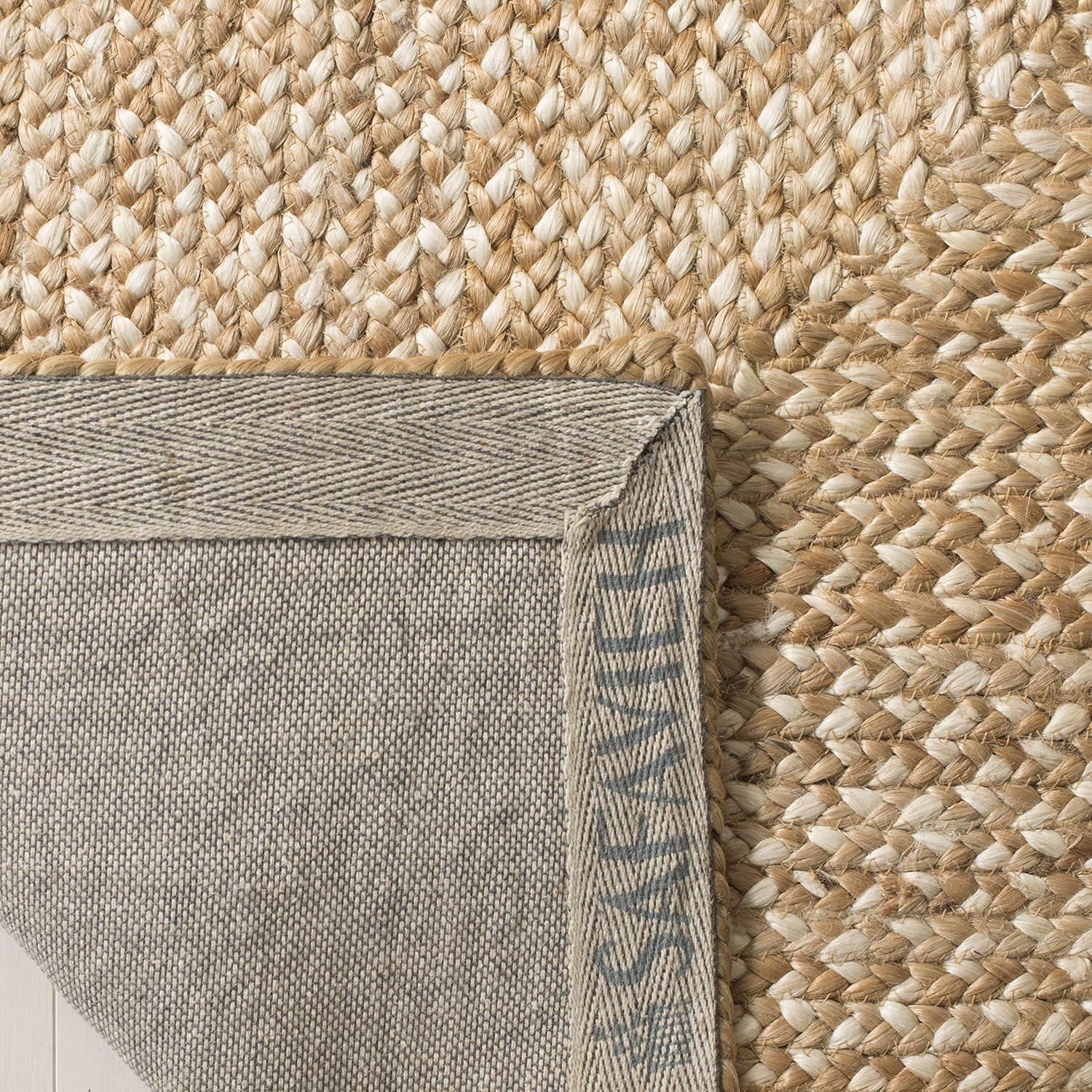 Ivory Square Hand-Woven Jute Area Rug - 6' Reversible Design