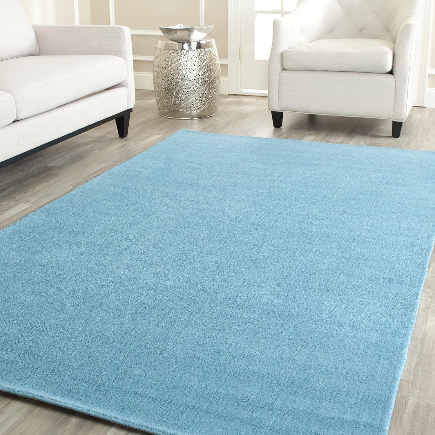 Moreau Handmade Tufted Wool Turquoise Area Rug