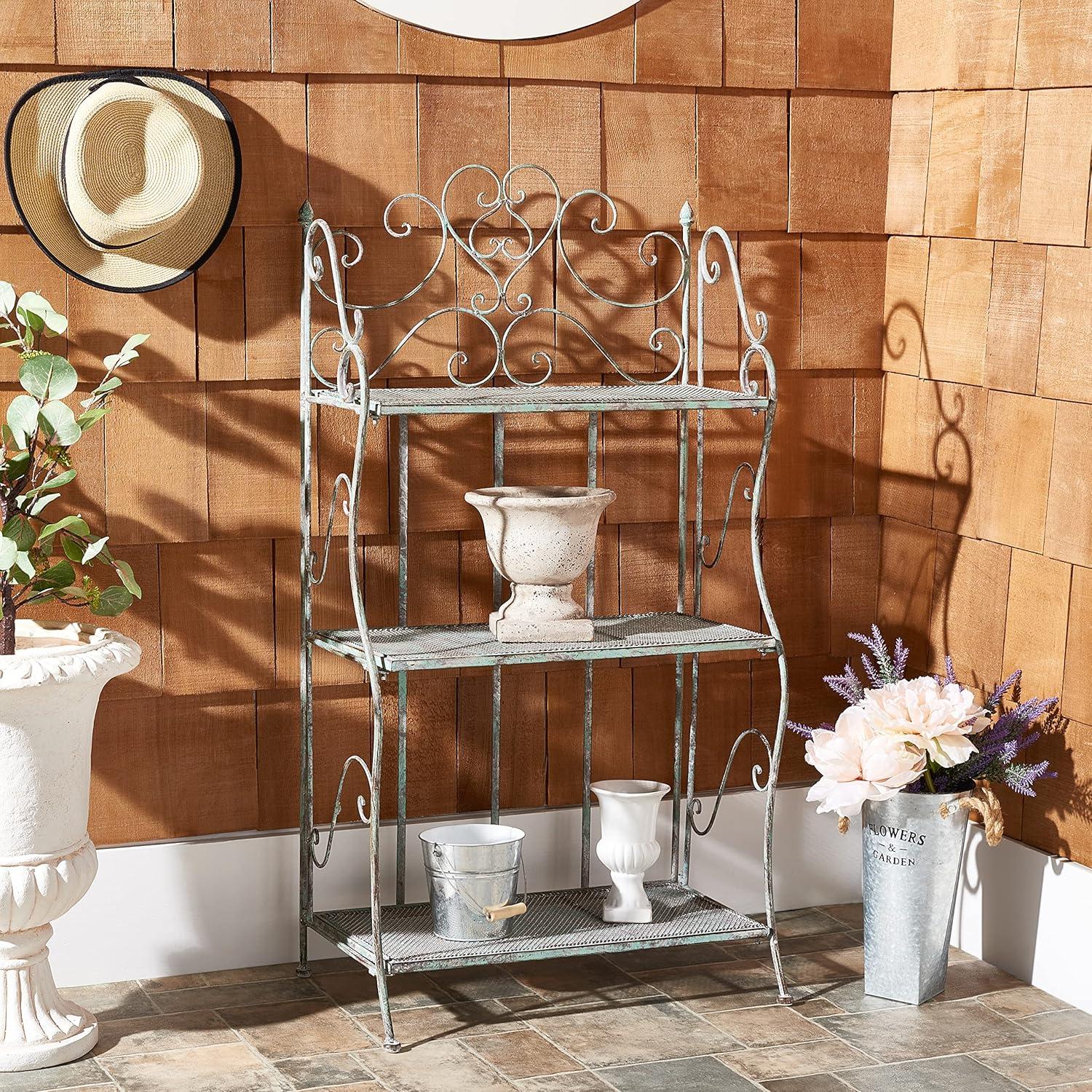 Torus 3-Tier Shelf - Indoor/Outdoor - PAT5022 - Antique Dark Green - Safavieh