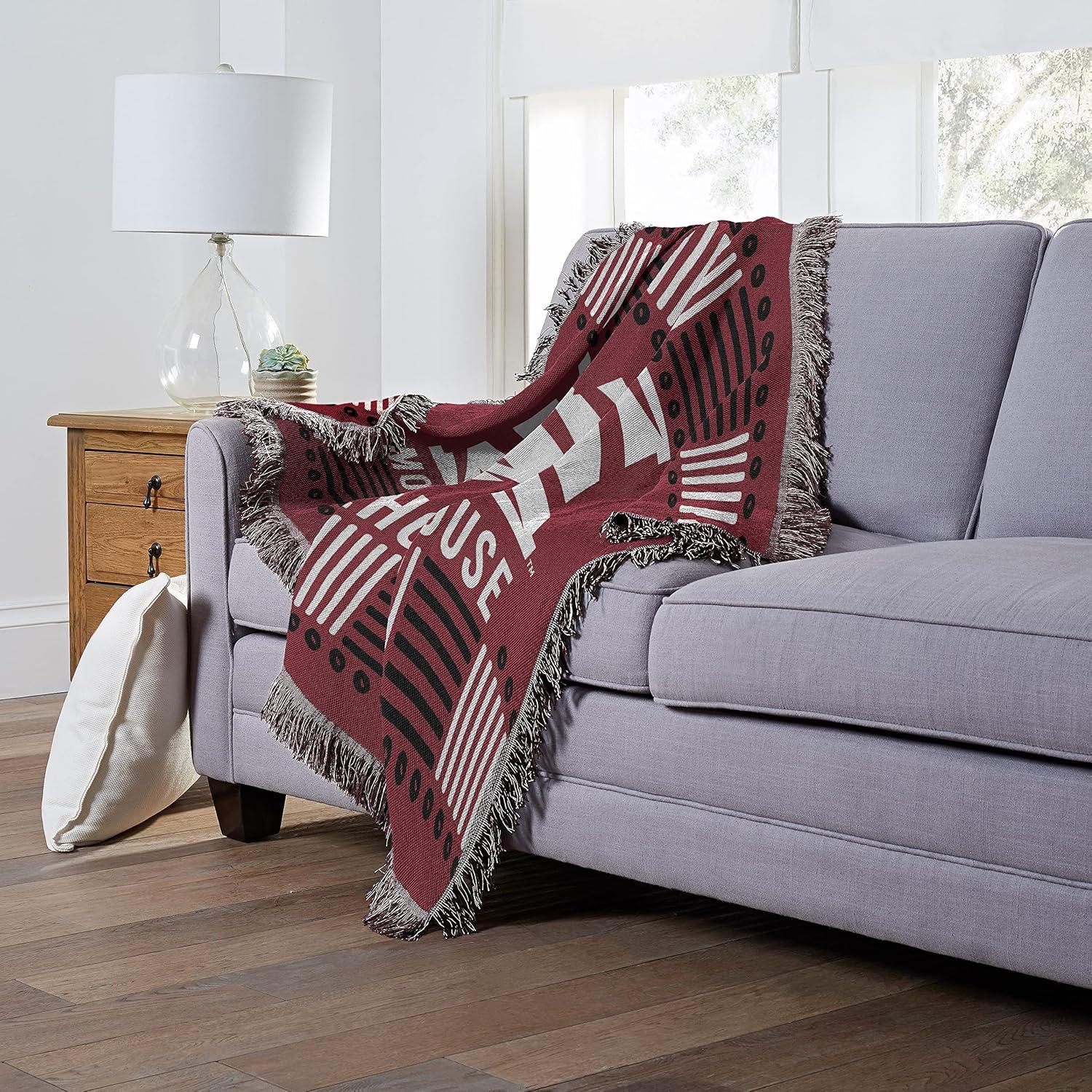 Northwest NCAA Morehouse Homage Jacquard Throw Blanket, College Sports Decor, 46x60 Inches