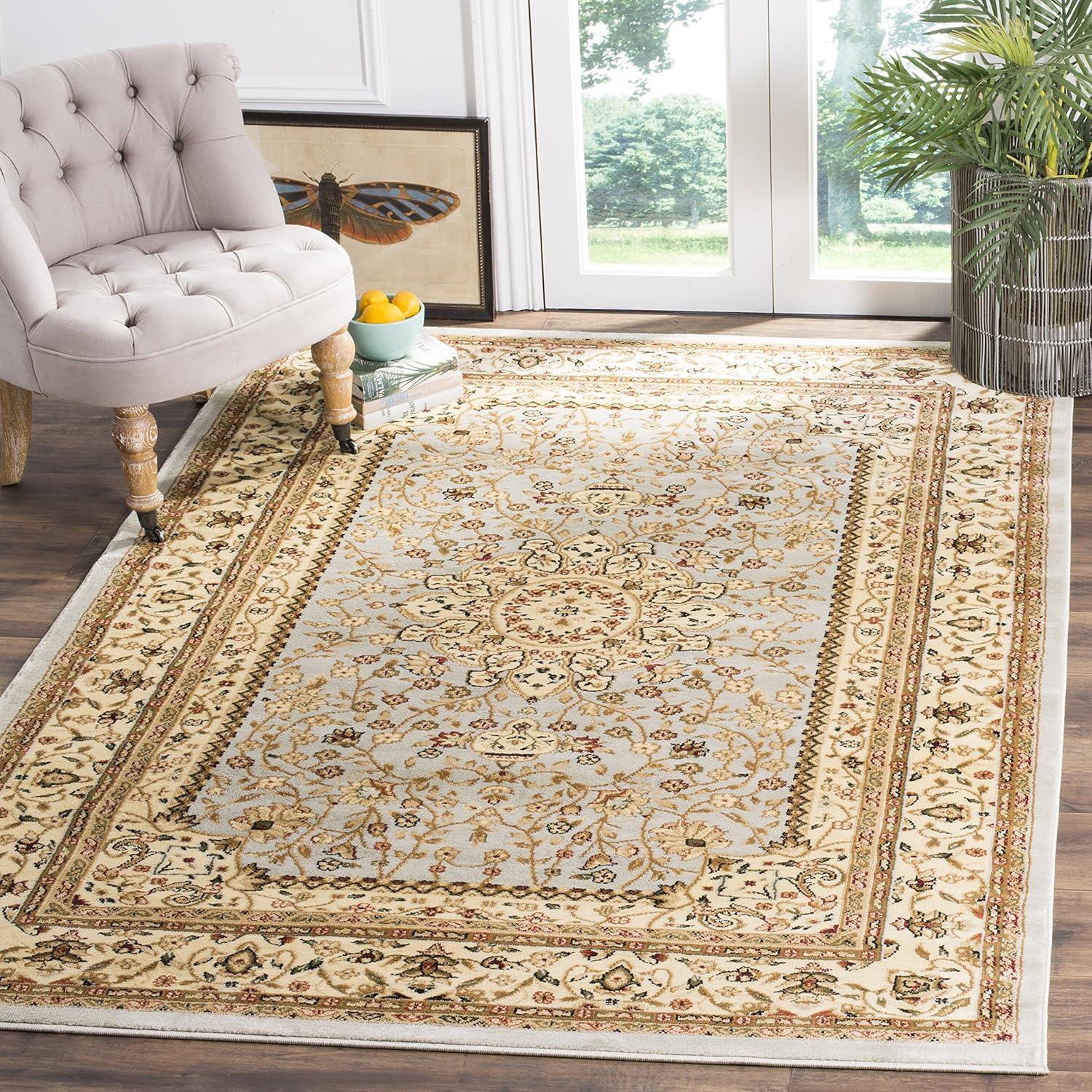 SAFAVIEH Lyndhurst Marie Traditional Floral Area Rug, Grey/Beige, 4' x 6'