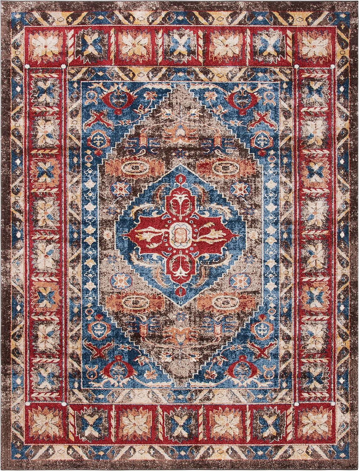 Elysian Blue 54" Traditional Persian-Inspired Wool Blend Runner Rug