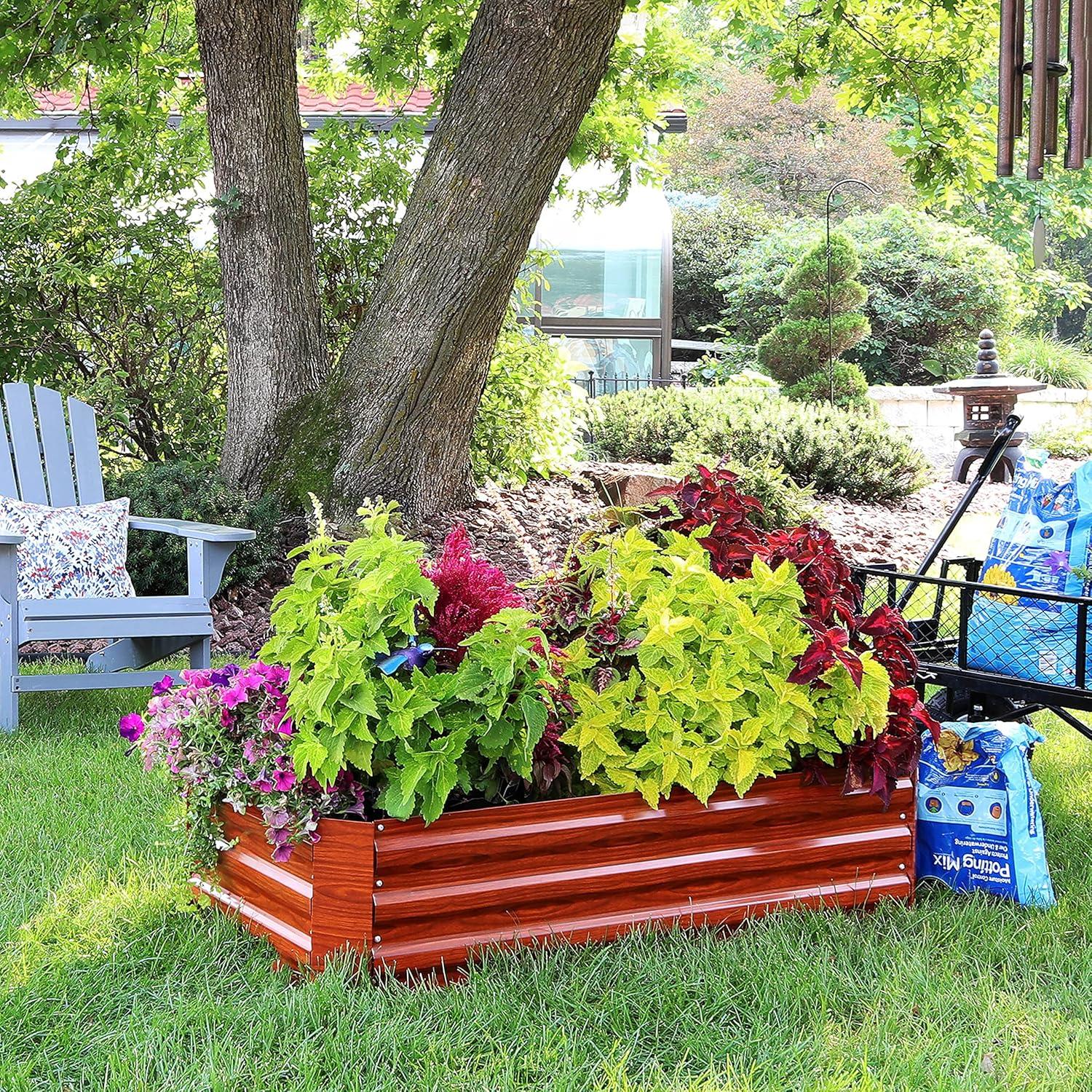 Ippolito Rectangular Galvanized Steel Raised Garden Bed