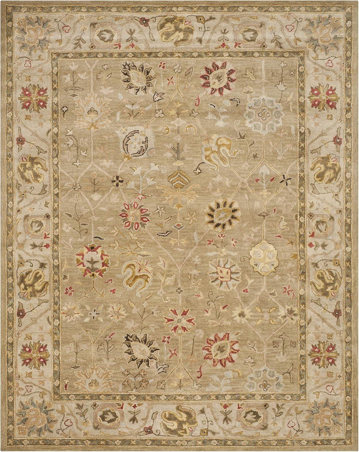 Elegance Revived Hand-Tufted Taupe Wool Rectangular Area Rug