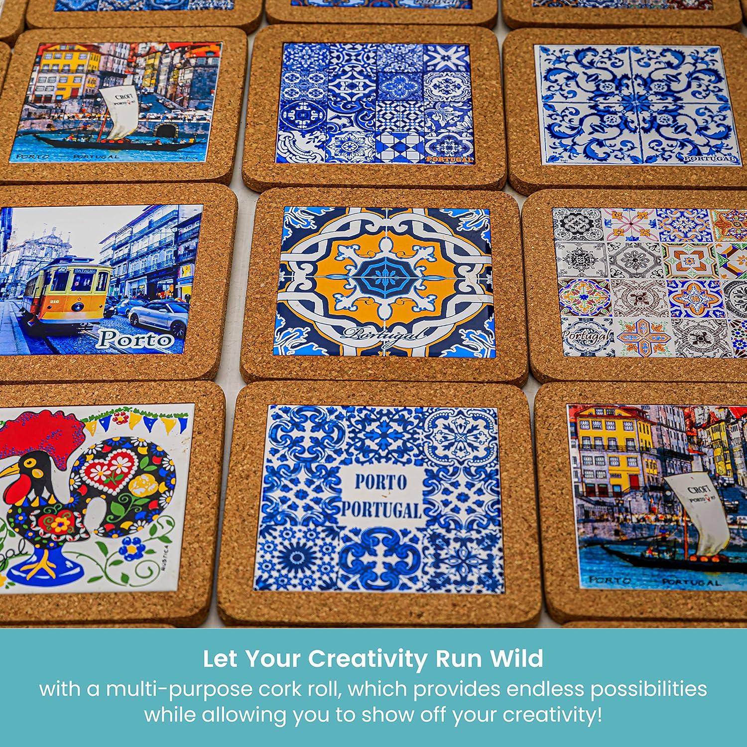 Brown Self-Adhesive Natural Cork Rolls Pack of 6