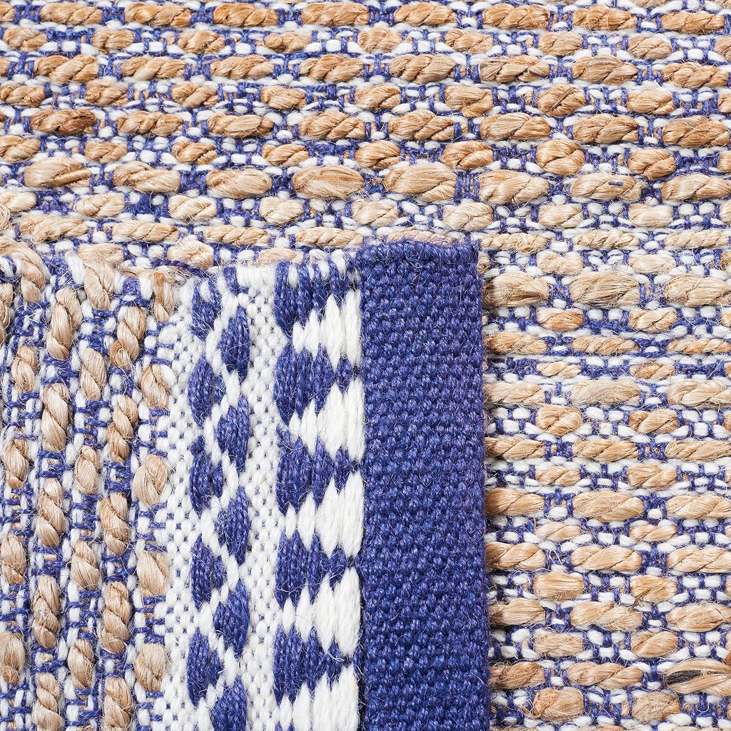Natural Fiber NF874 Hand Woven Indoor Accent Rug - Natural/Navy - 3'x5' - Safavieh