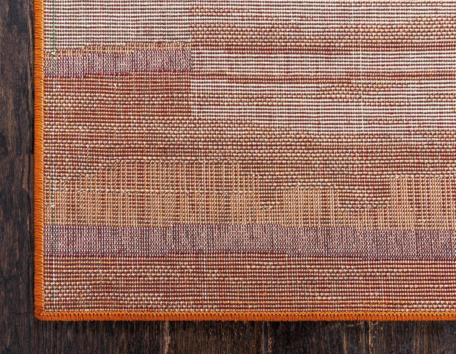 Autumn Terracotta Abstract 2' x 6' Indoor Runner Rug