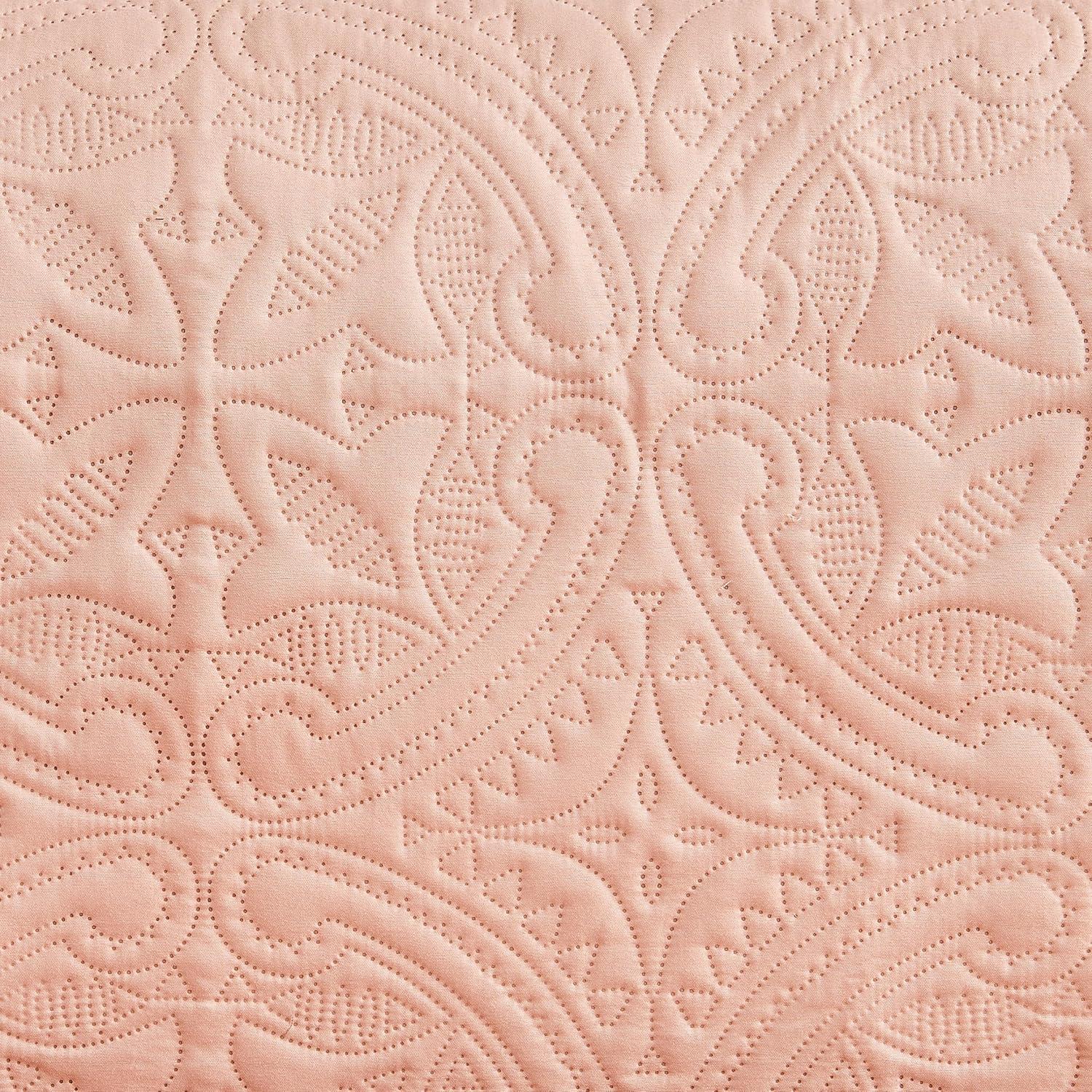 Dusty Rose Quilted Reversible Loveseat Cover with Elastic Straps