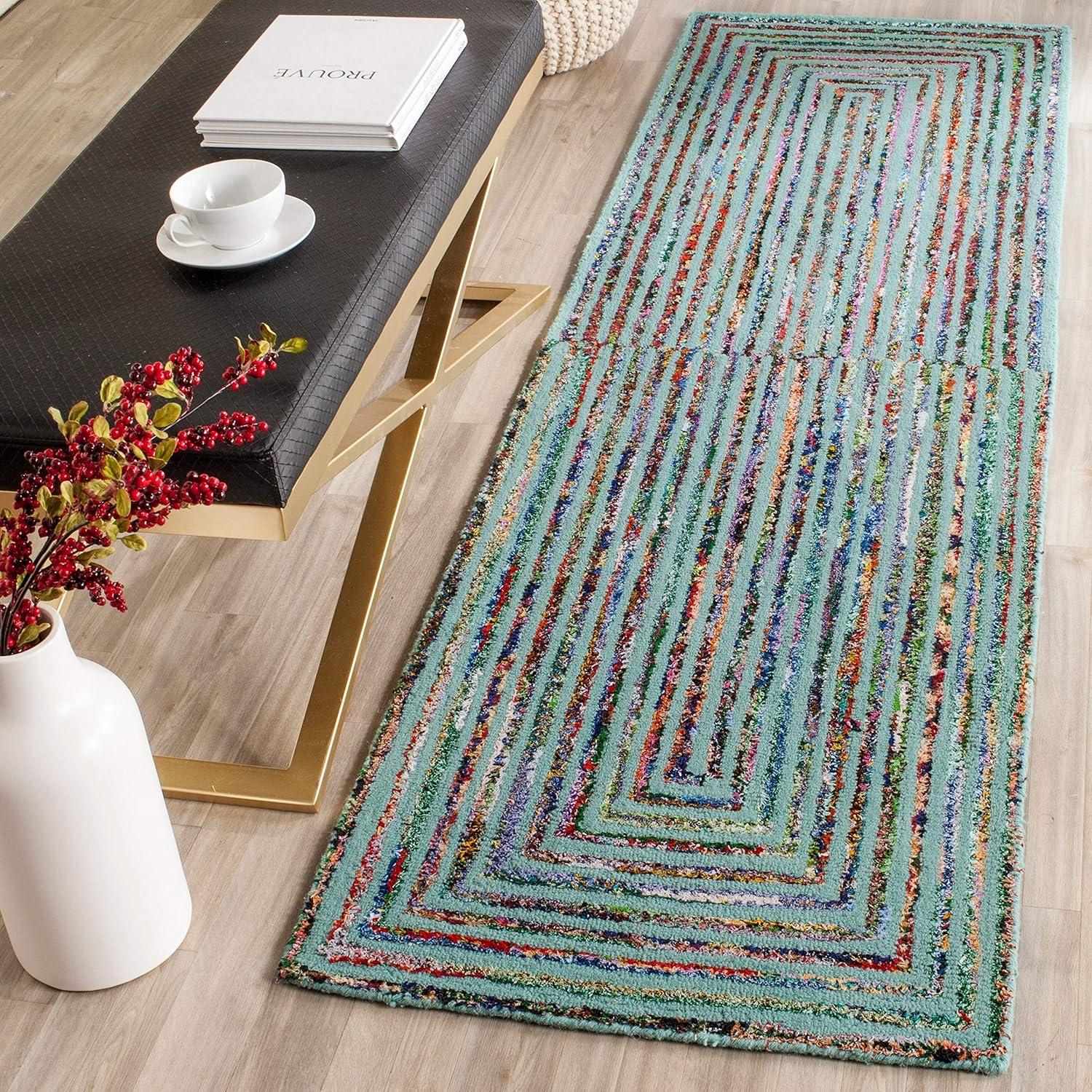 Nantucket NAN603 Hand Tufted Area Rug - Teal - 4'x6' - Safavieh.
