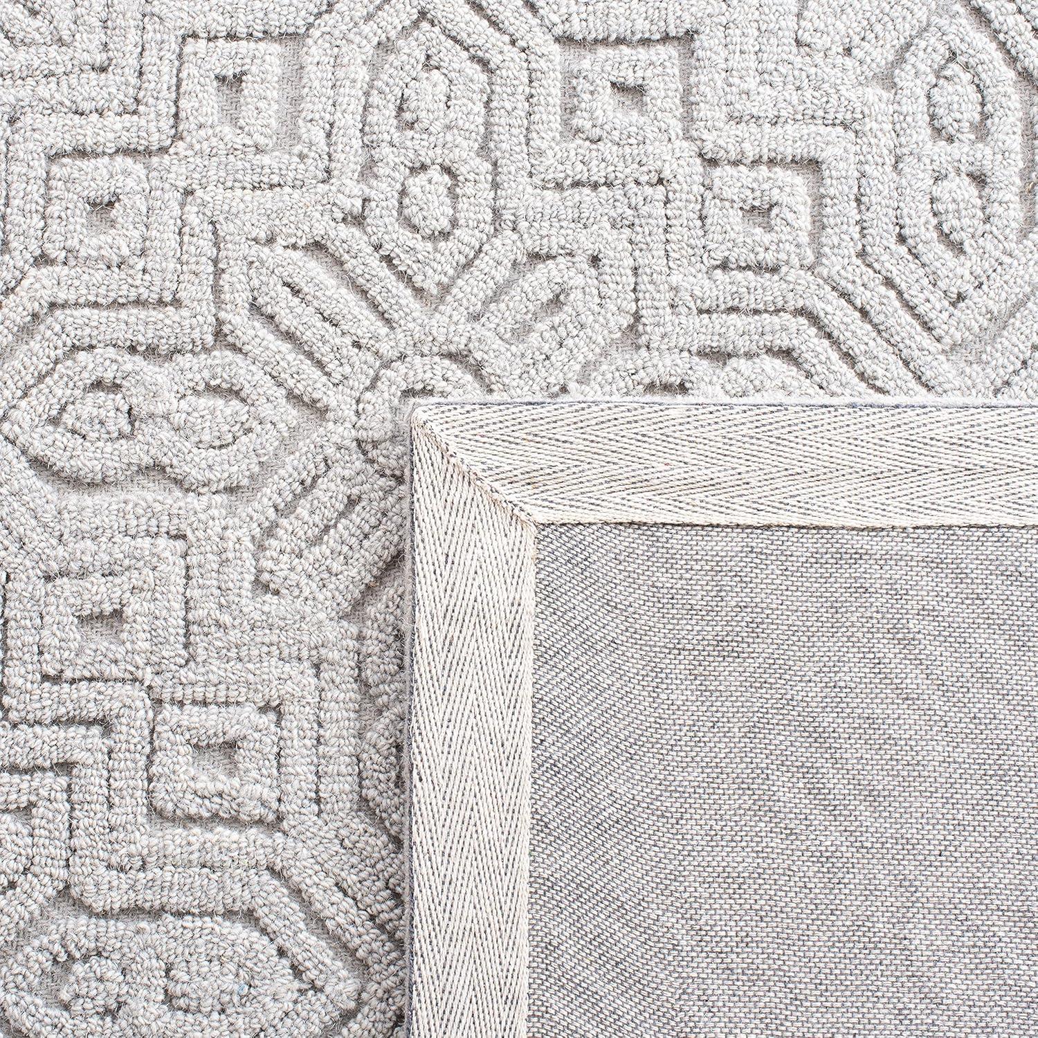 Textural TXT101 Hand Tufted Area Rug - Silver - 6'x9' - Safavieh.