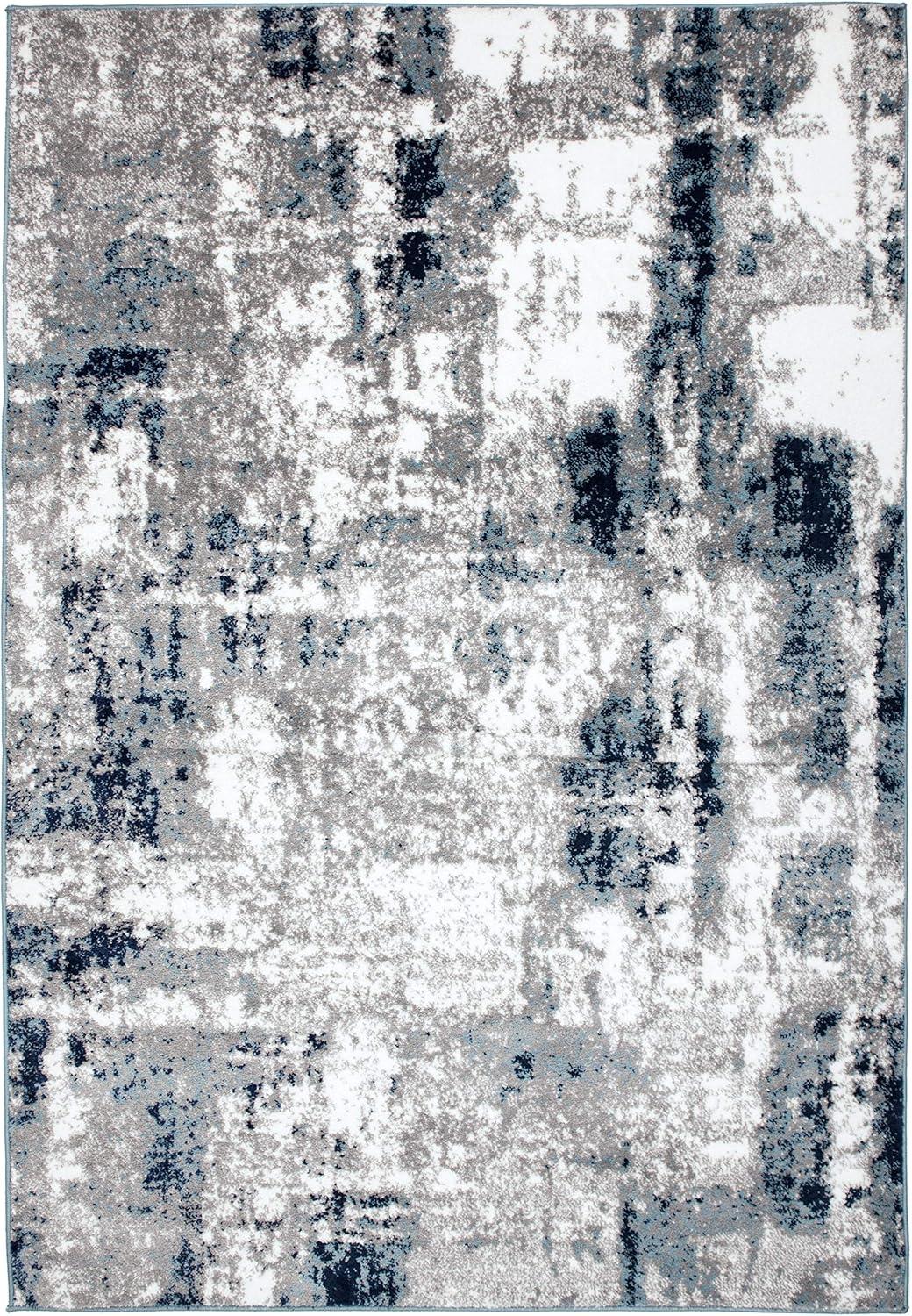 World Rug Gallery Contemporary Abstract Distressed Area Rug