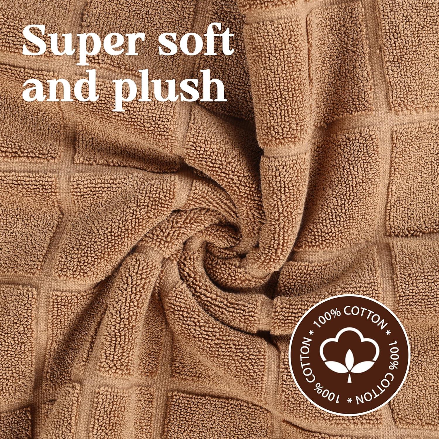 Superior Nora Cotton Terry Solid Absorbent Thick Checkered Washable Bath Mat Set Of 2