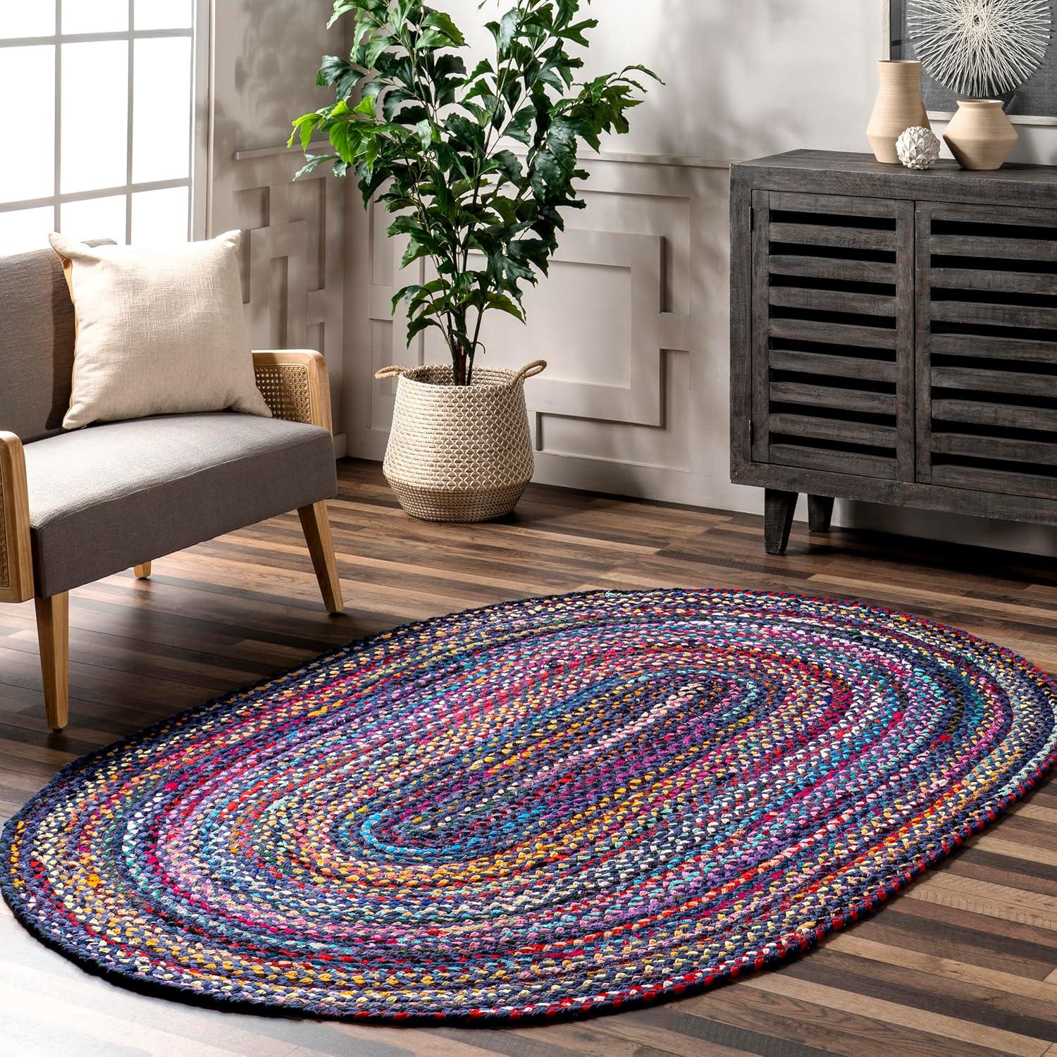 nuLOOM Tammara Hand Braided Area Rug, 3' x 5', Blue