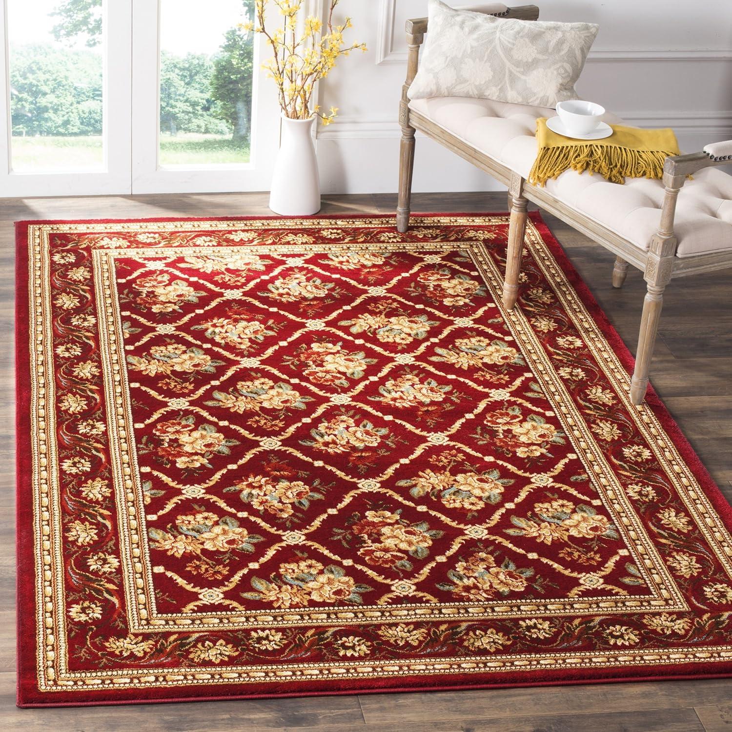 Lyndhurst LNH556 Power Loomed Area Rug - Red/Red - 8'9"x11'9" - Safavieh.