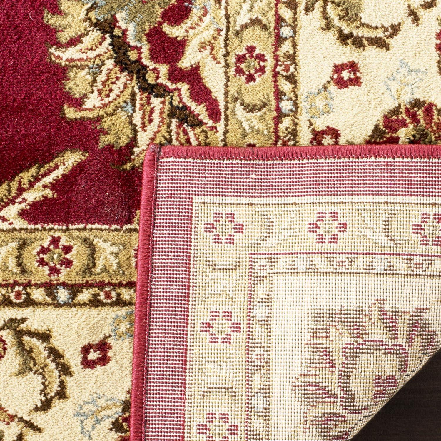 Lyndhurst LNH553 Power Loomed Area Rug - Red/Ivory - 6'7"x6'7" - Safavieh.
