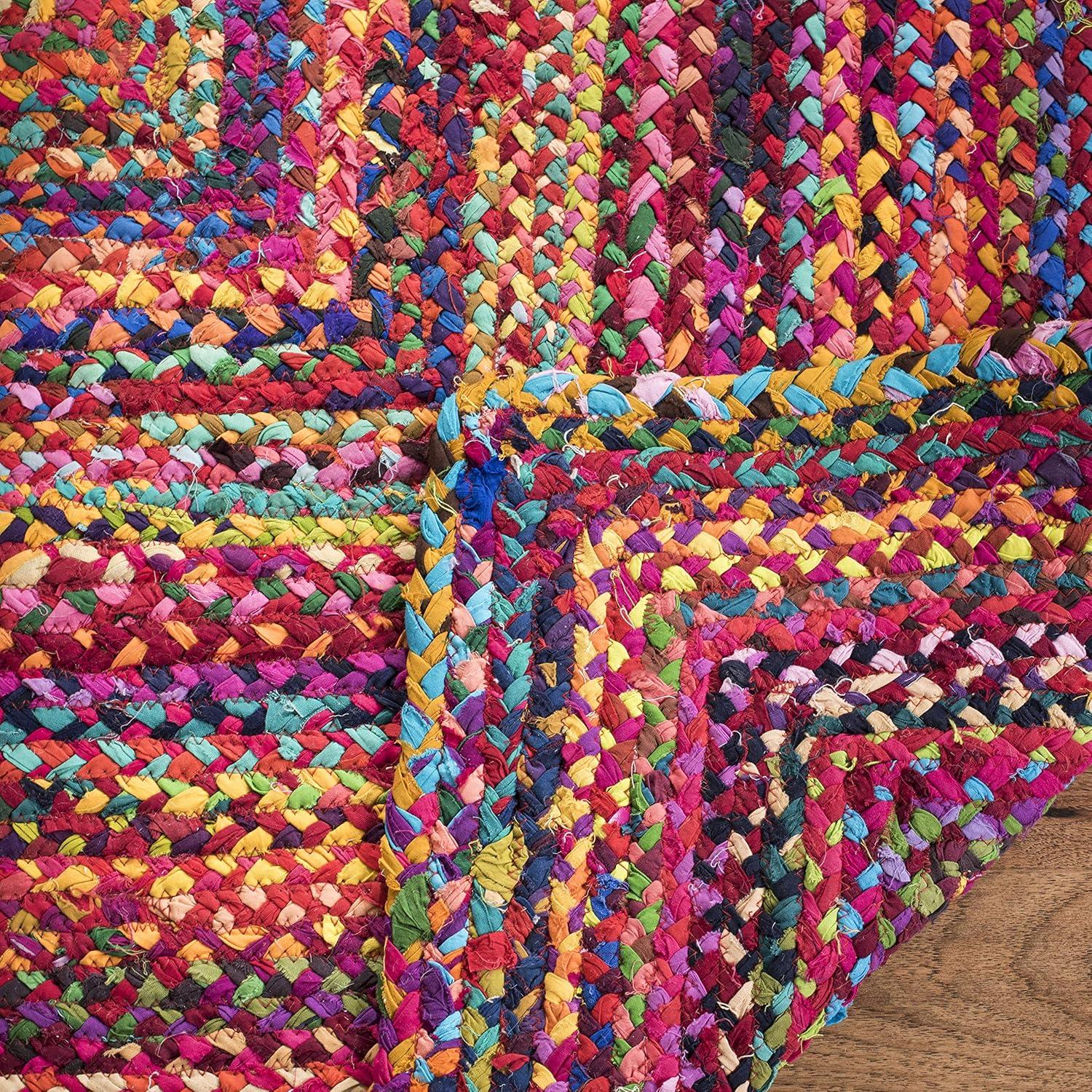 Braided BRD210 Hand Woven Area Rug - Red/Multi - 6'x9' - Safavieh.