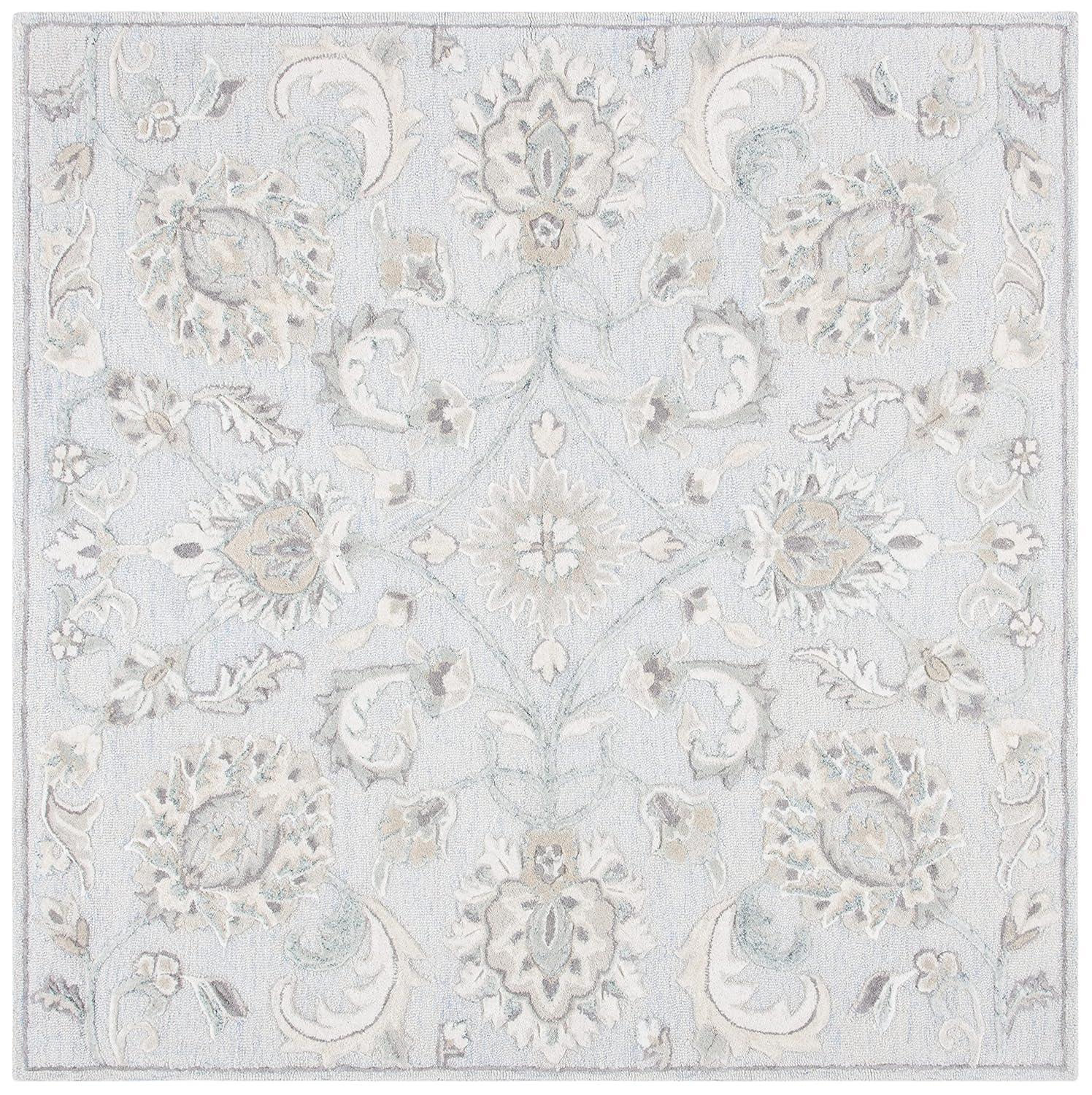 Glamour GLM624 Hand Tufted Indoor Area Rug - Light Blue/Ivory - 6'x6' - Safavieh