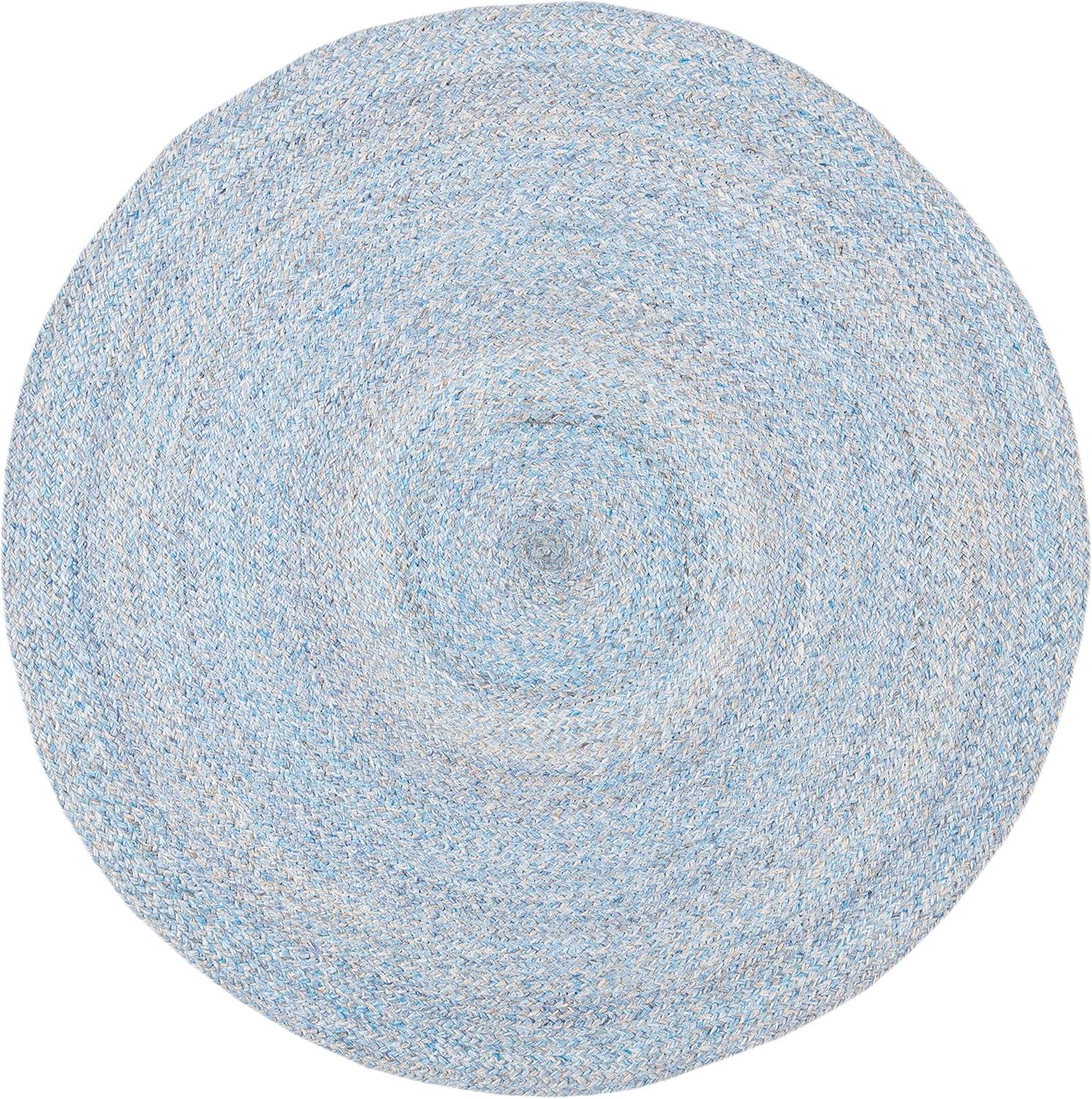 Braided BRD851 Hand Braided Area Rug - Blue/Grey - 5' round - Safavieh.