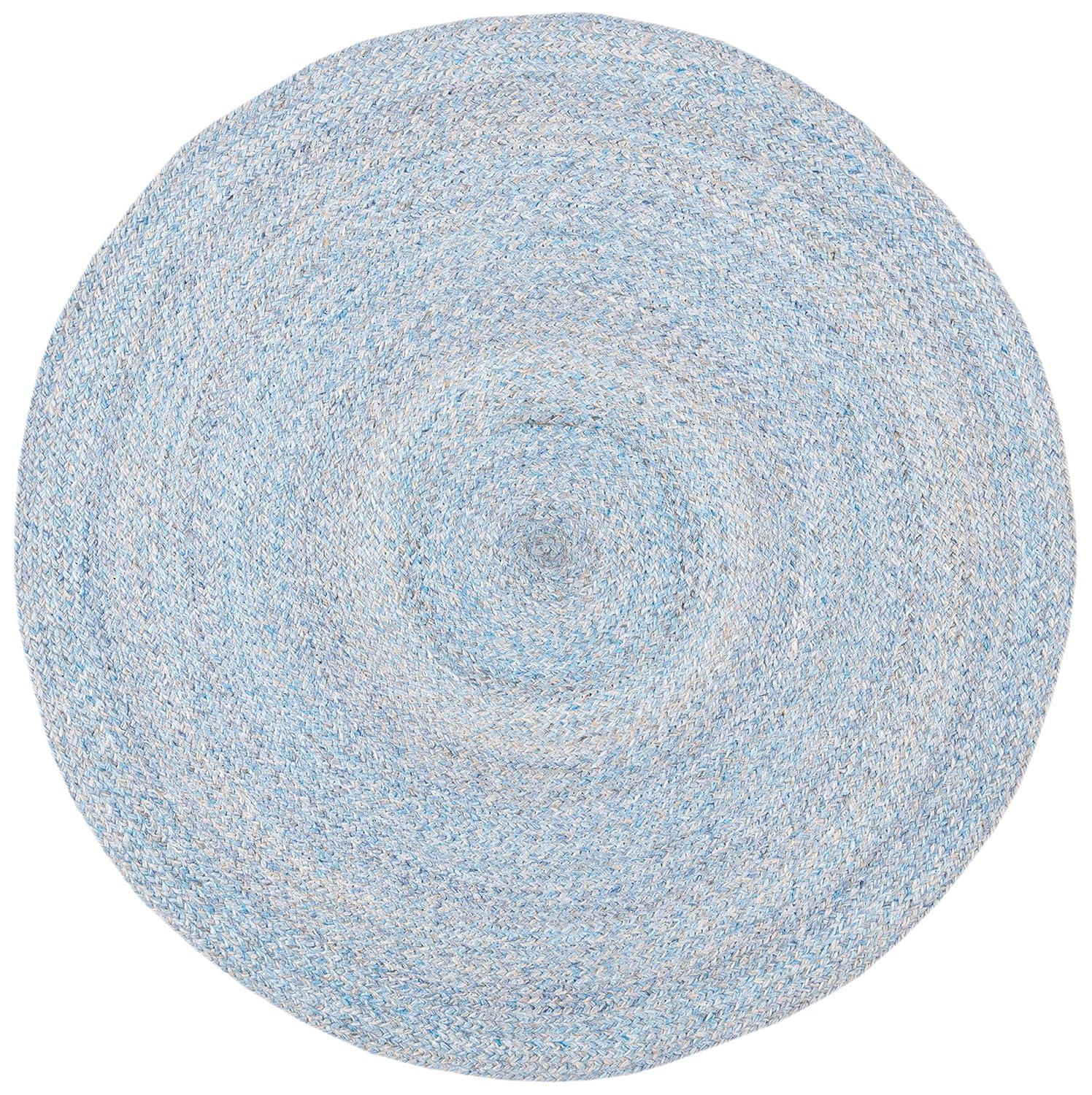 Braided BRD851 Hand Braided Area Rug - Blue/Grey - 5' round - Safavieh.