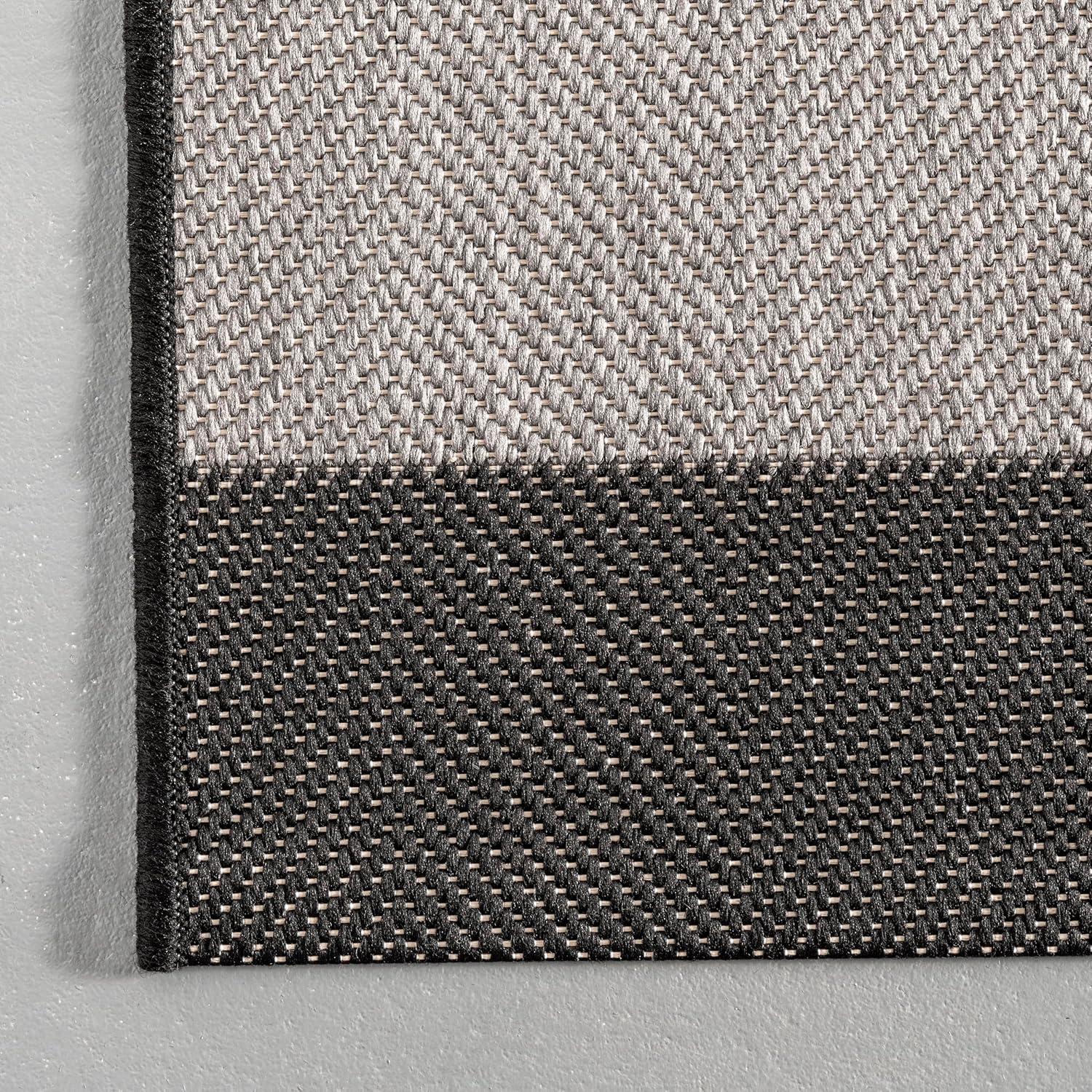 Nuloom Alexis Striped 2x3 Indoor/Outdoor Accent Rug for Living Room Patio Deck Front Porch Entryway Kitchen, Black/Light Grey