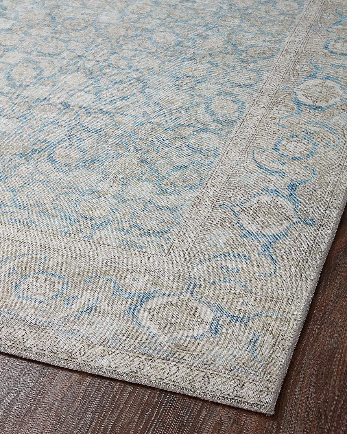 Loloi II Wynter WYN-10 Ocean / Silver Oriental Area Rug 5'-0" x 7'-6"