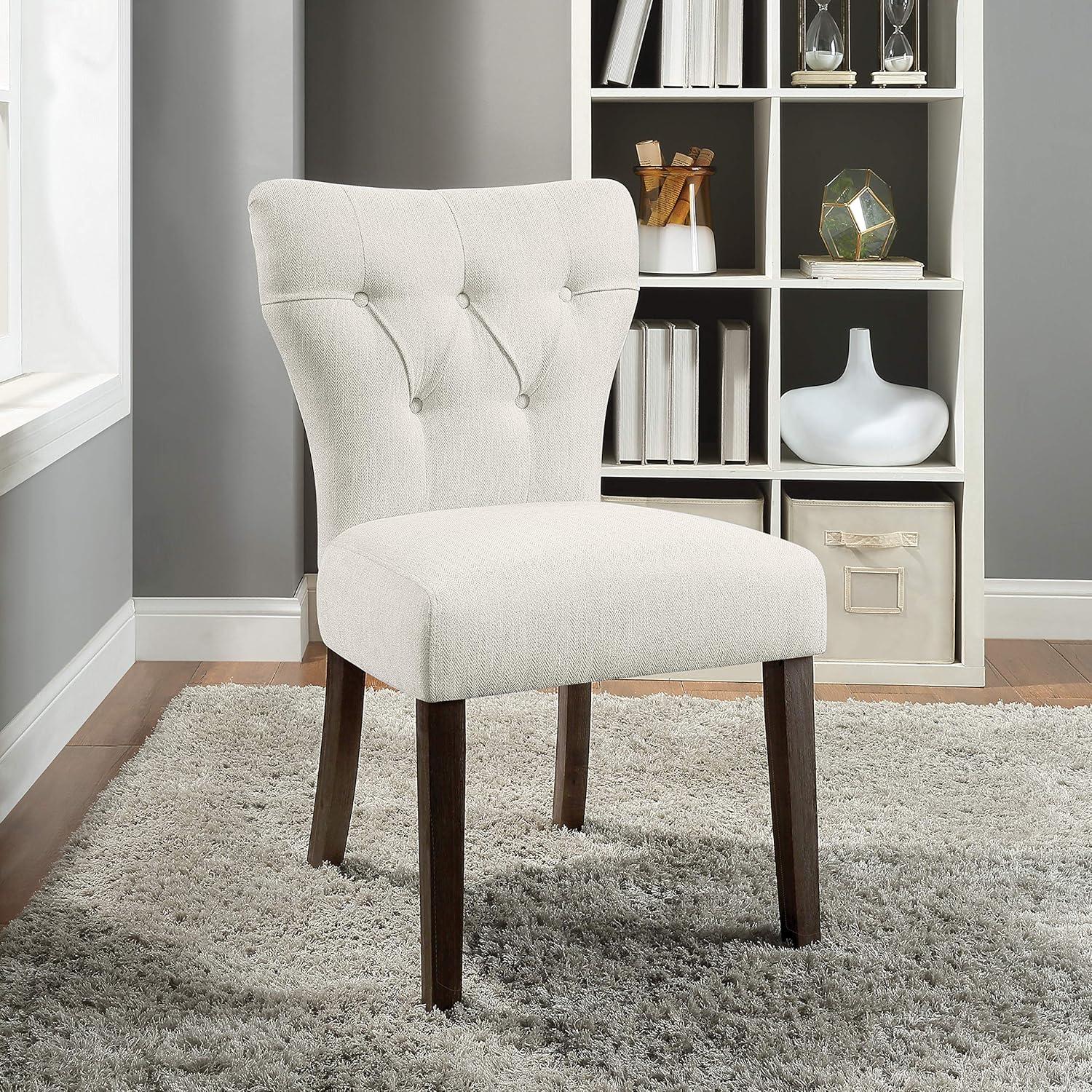 Andrew Dining Chair in Cream with Gray Brushed Legs