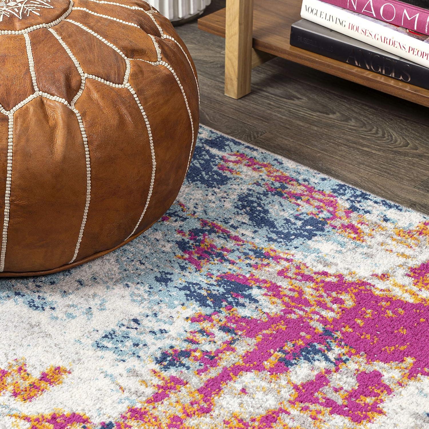 8'x10' Sunset Modern Abstract Area Rug, Blue/Multi - JONATHAN Y