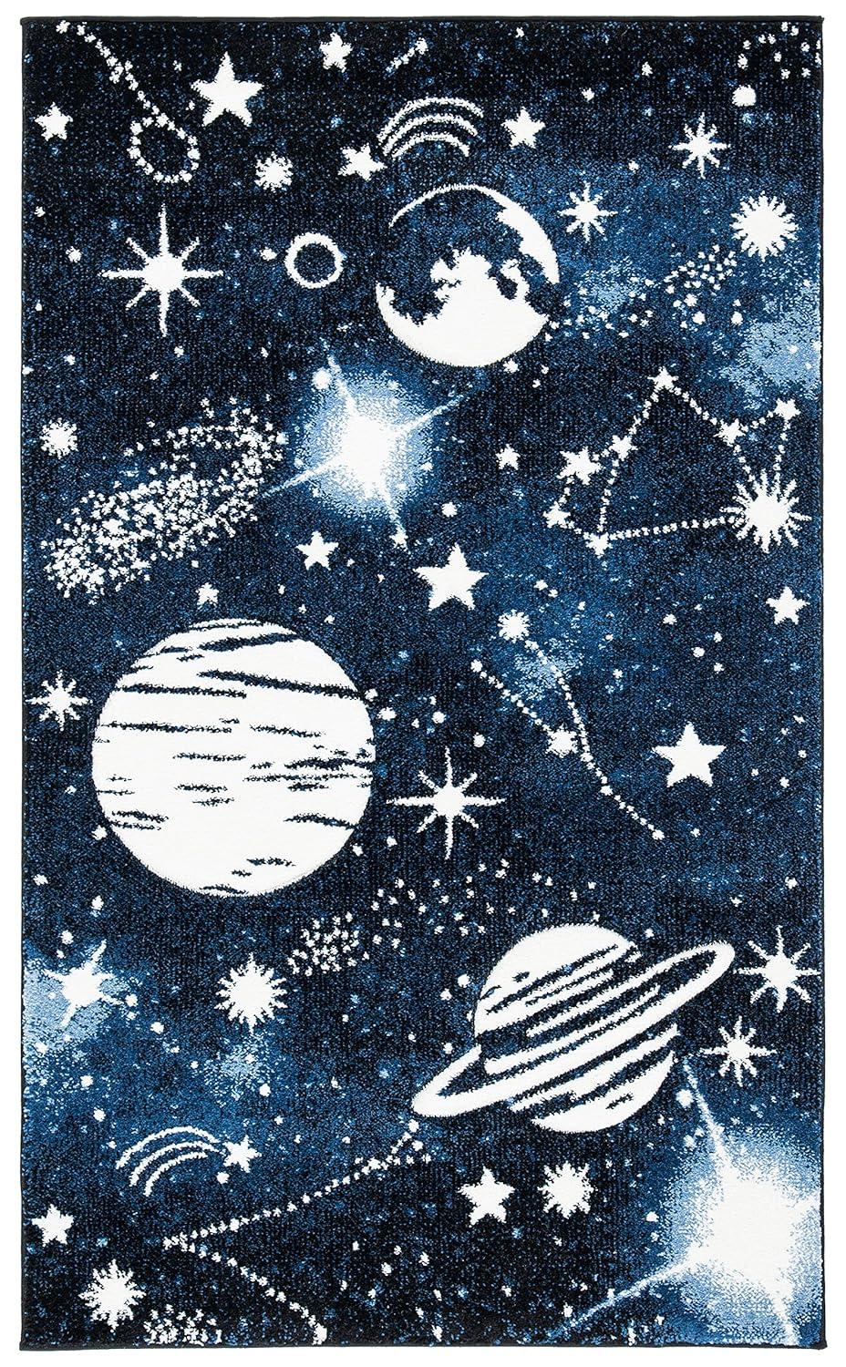 Carousel Kids  CRK122 Loomed Indoor Area Rug - Dark Blue/Light Blue - 2'x3' - Safavieh