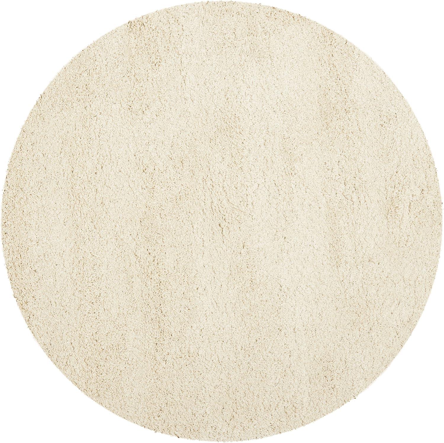 Shag SG151 Power Loomed Indoor Area Rug - Ivory - 8'6" round - Safavieh.