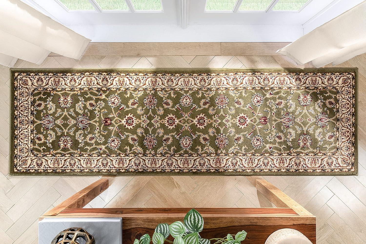 Well Woven Barclay Sarouk Traditional Oriental Panel Green 6'7" x 9'6" Area Rug