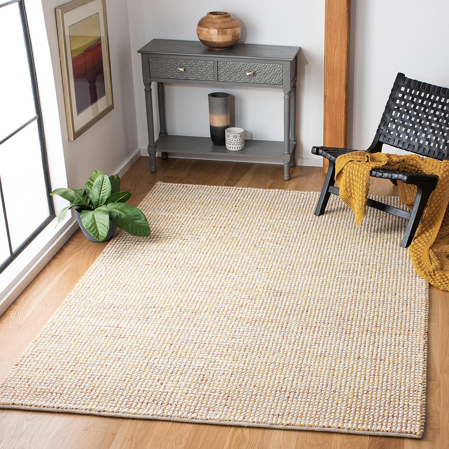Vermont VRM401 Hand Woven Area Rug - Dark Gold/Blue - 6'x9' - Safavieh.