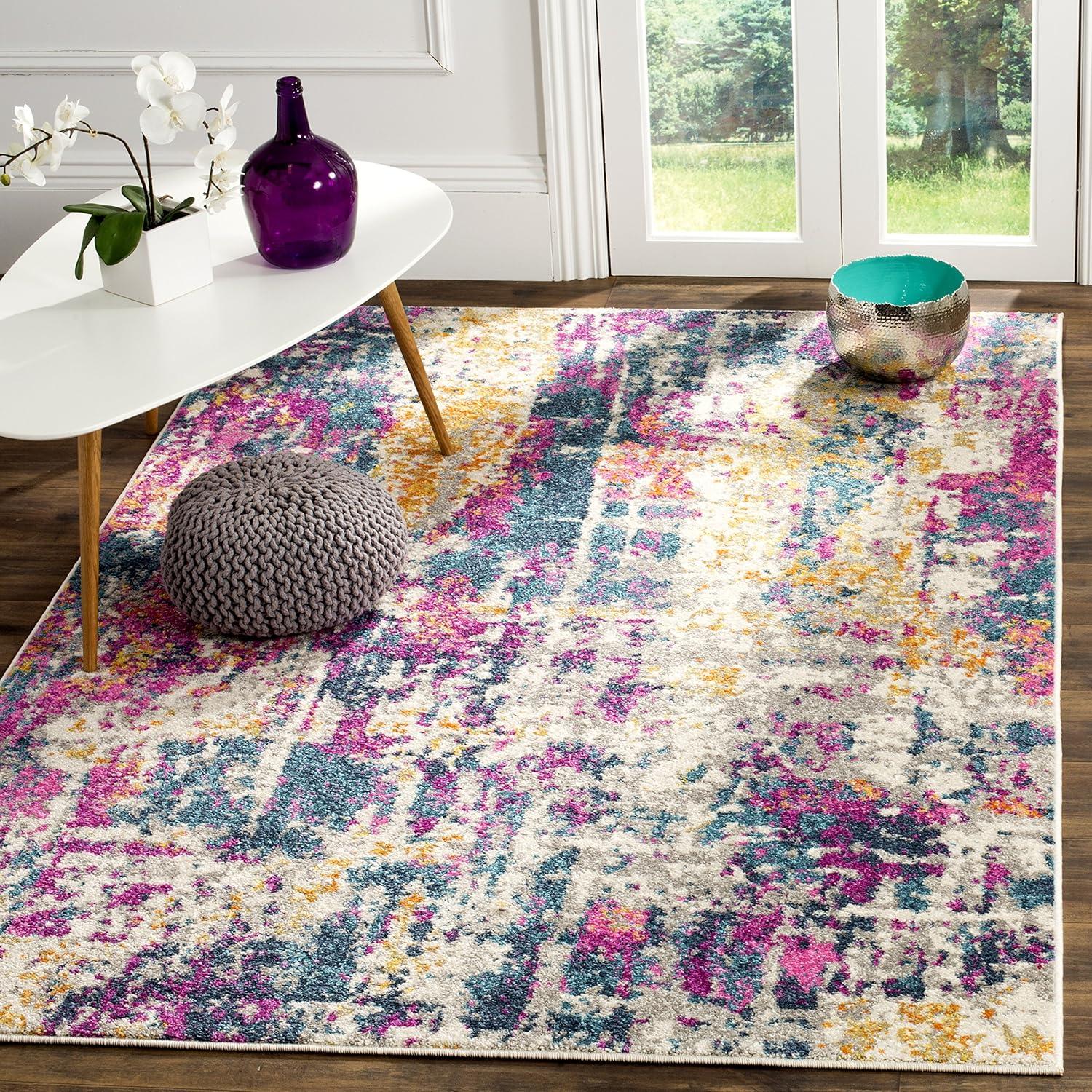 Madison MAD143 Power Loomed Indoor Area Rug - Ivory/Blue - 6'x9' - Safavieh.