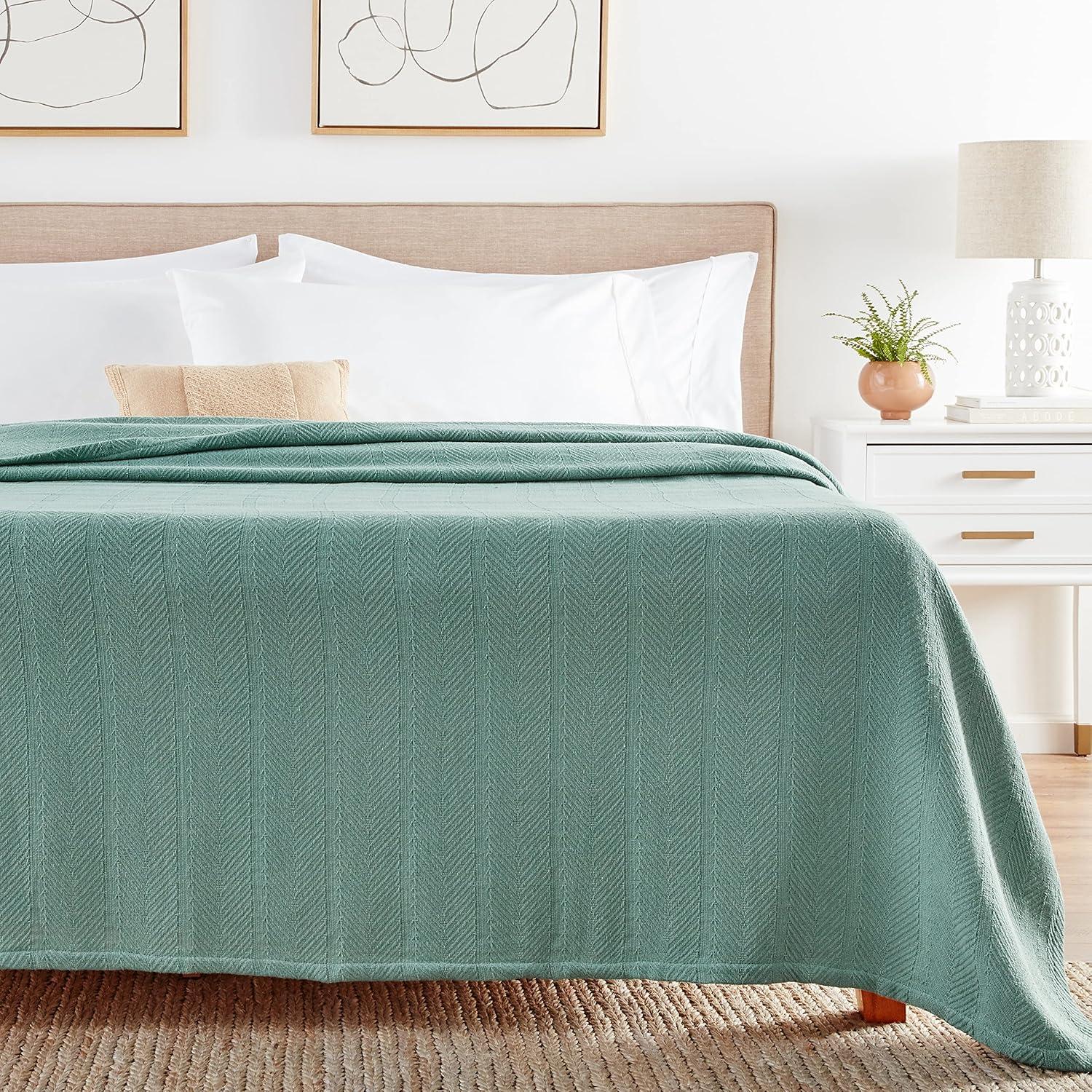 Eddie Bauer Eddie Bauer Herringbone Cotton Reversible Blanket