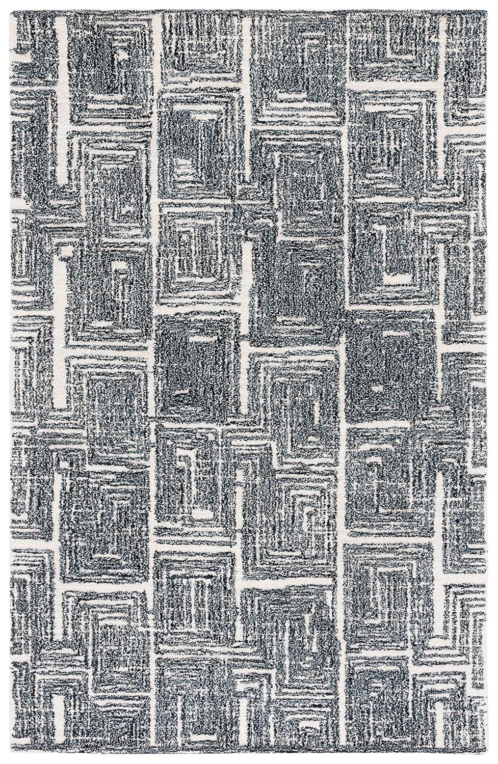 Metro MET177 Hand Tufted Indoor Area Rug - Black/Ivory - 4'x6' - Safavieh