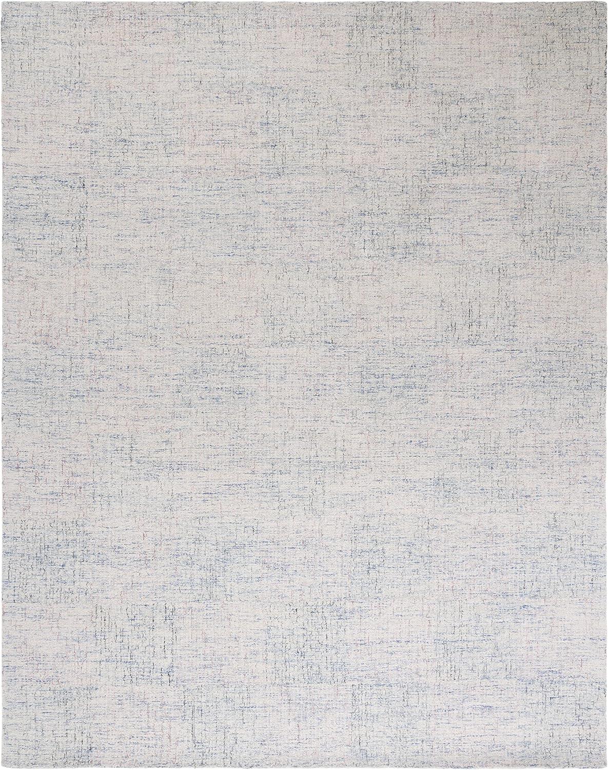 Blue and Ivory Hand-Tufted Wool 8' x 10' Area Rug