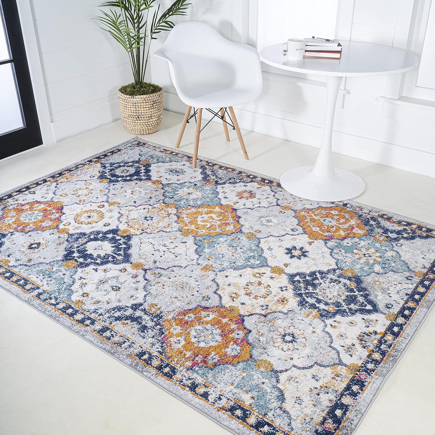 Kirman Bohemian Inspired Medallion  Area Rug - JONATHAN Y