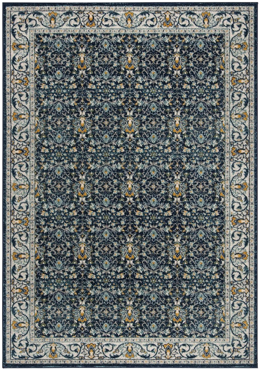 Madison MAD151 Power Loomed Indoor Accent Rug - Navy/Creme - 3'x5' - Safavieh