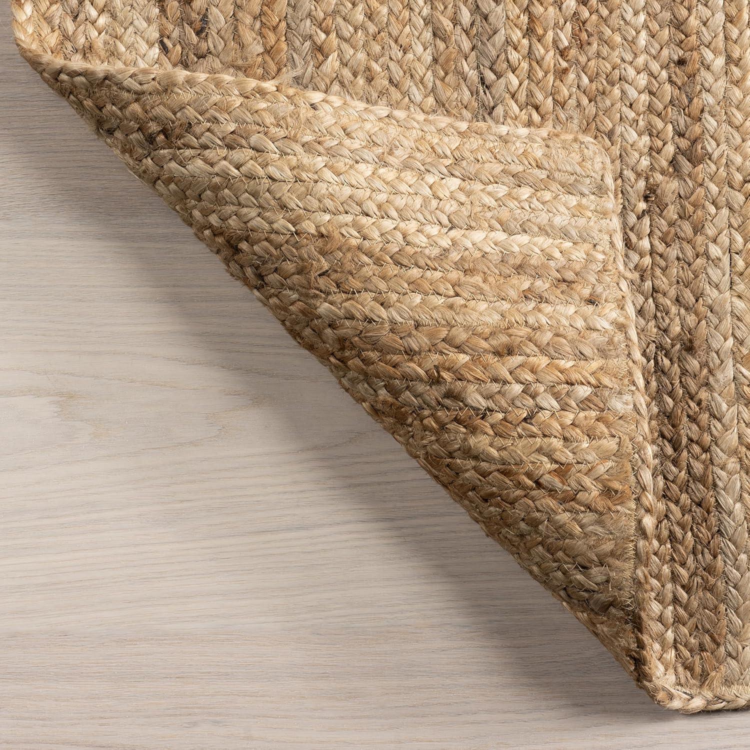 nuLOOM Rigo Hand Woven Jute Natural 3' x 5' Farmhouse Area Rug