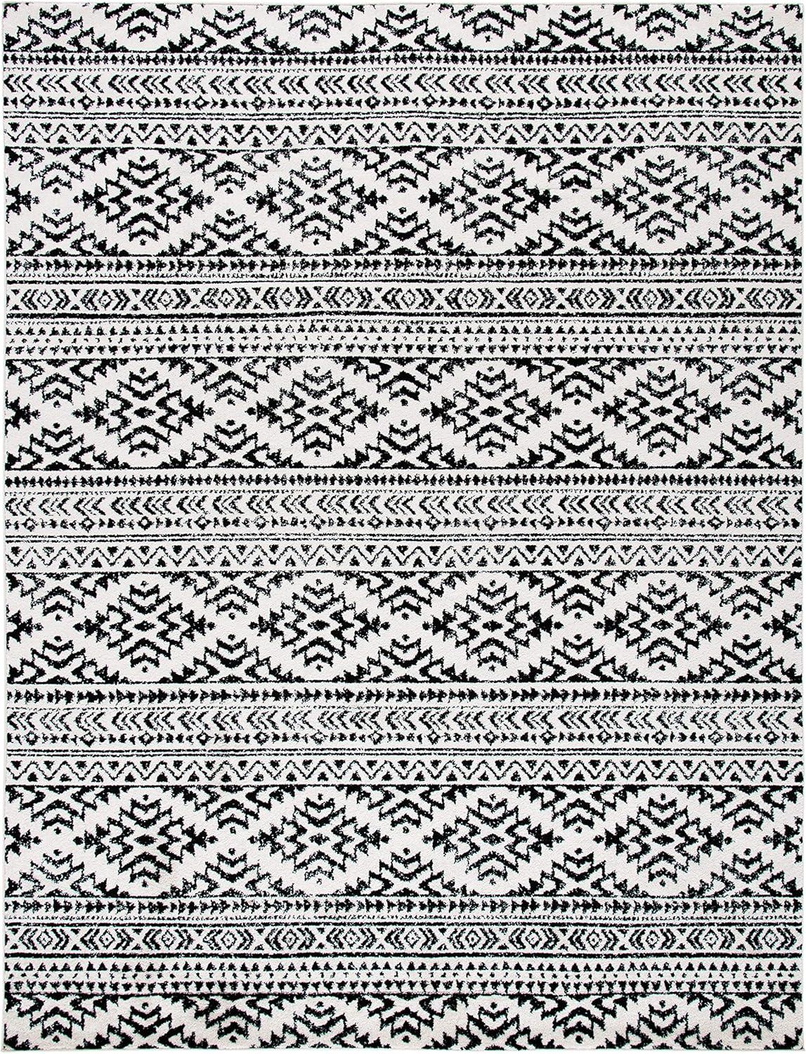Tulum TUL272 Power Loomed Area Rug - Ivory/Black - 5'3"x7'6" - Safavieh.