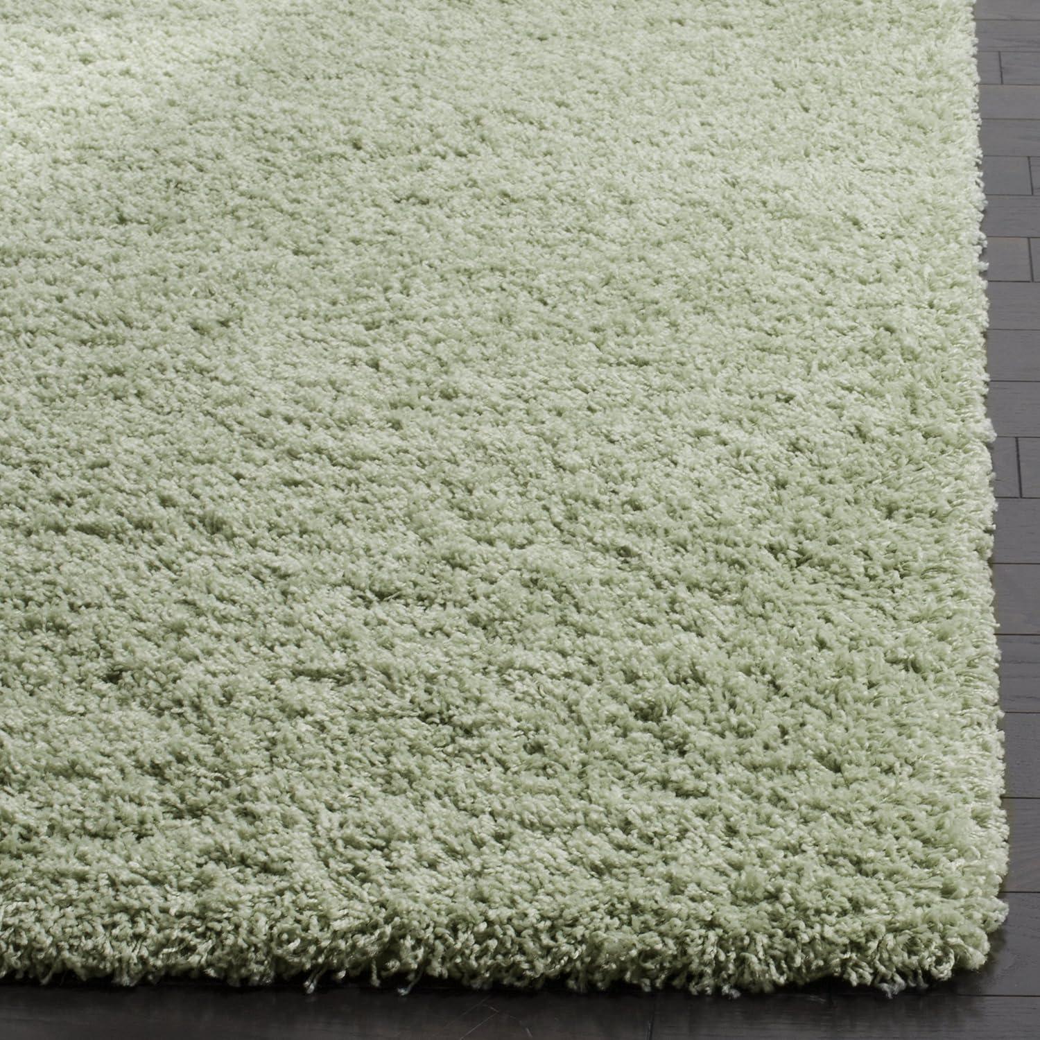 SAFAVIEH Laguna Neven Plush Solid Shag Runner Rug, Light Sage, 2'3" x 12'