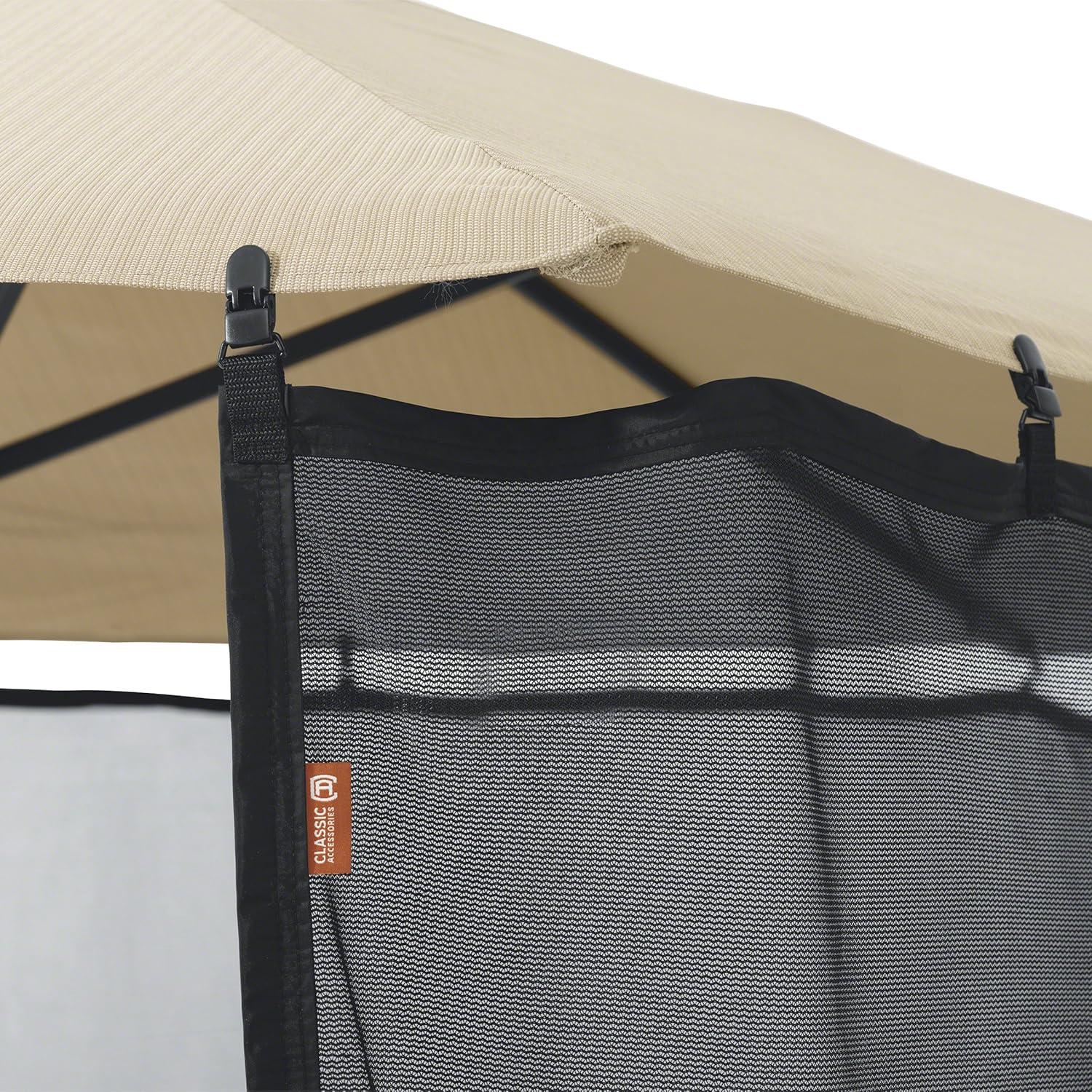 Classic Accessories Universal Patio Umbrella Shade Screen, Black
