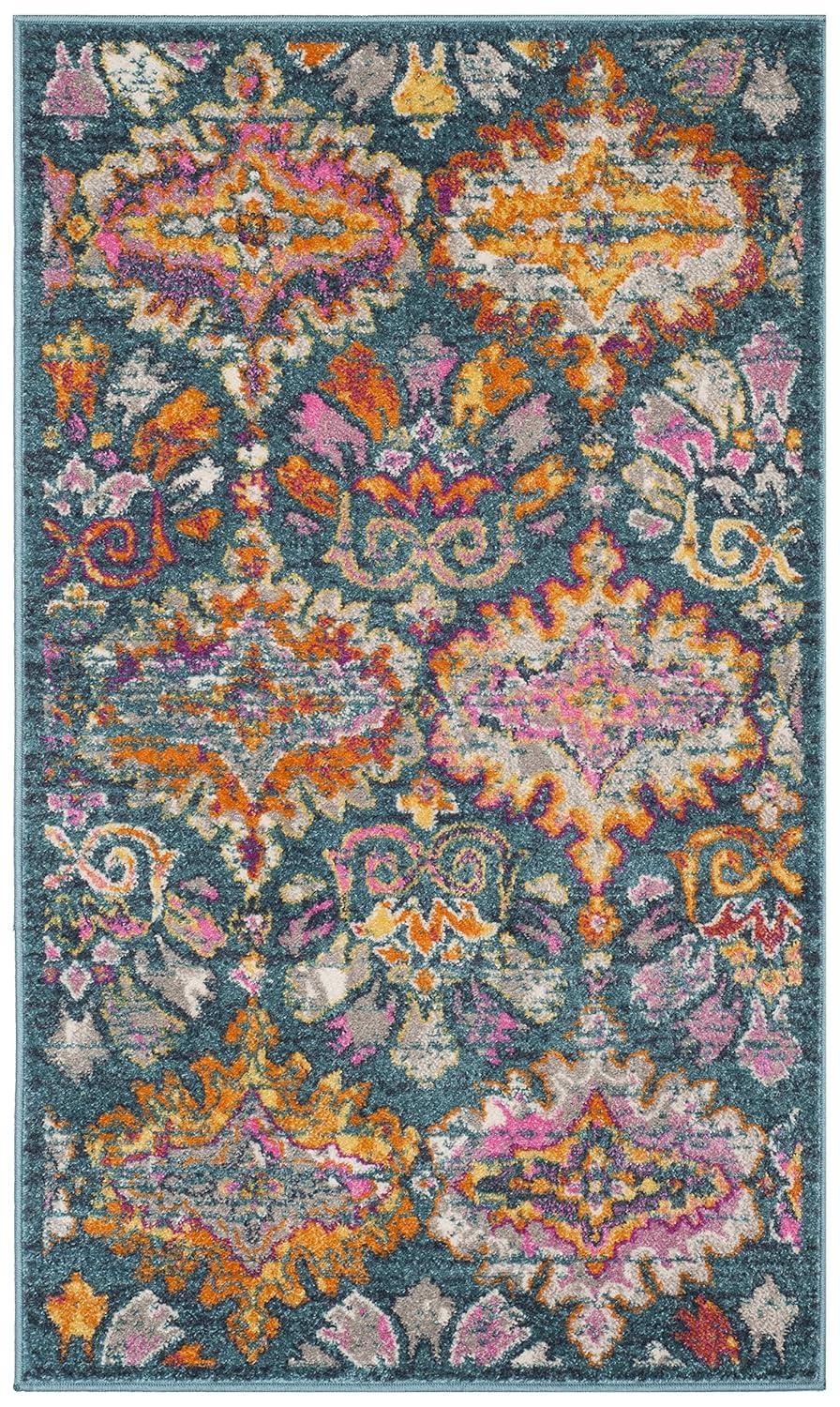 Madison MAD144 Power Loomed Indoor Accent Rug - Blue/Orange - 3'x5' - Safavieh.