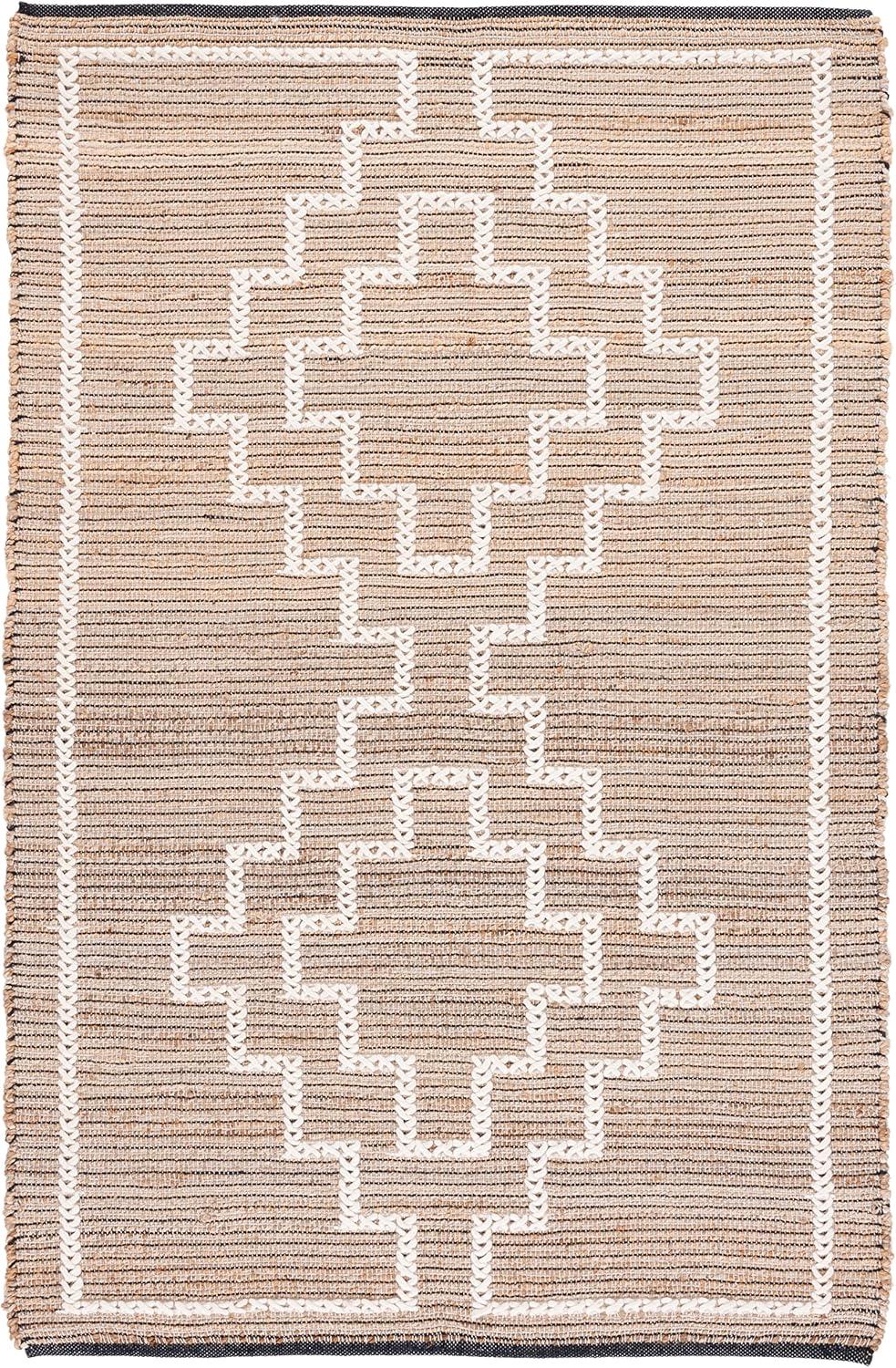 Derosier Natural Fiber Hand Woven Jute Geometric Rug