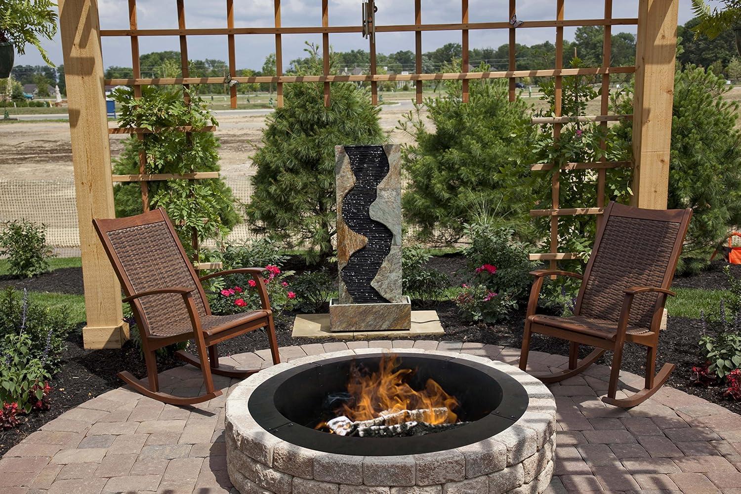 Black 33.5" Solid Steel Free-Standing Fire Pit