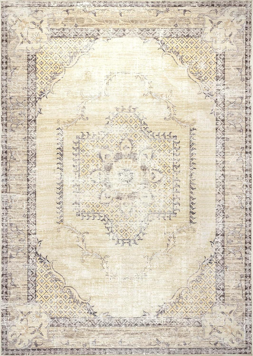 Nuloom Glenda Machine Washable Faded Medallion Indoor Area Rug